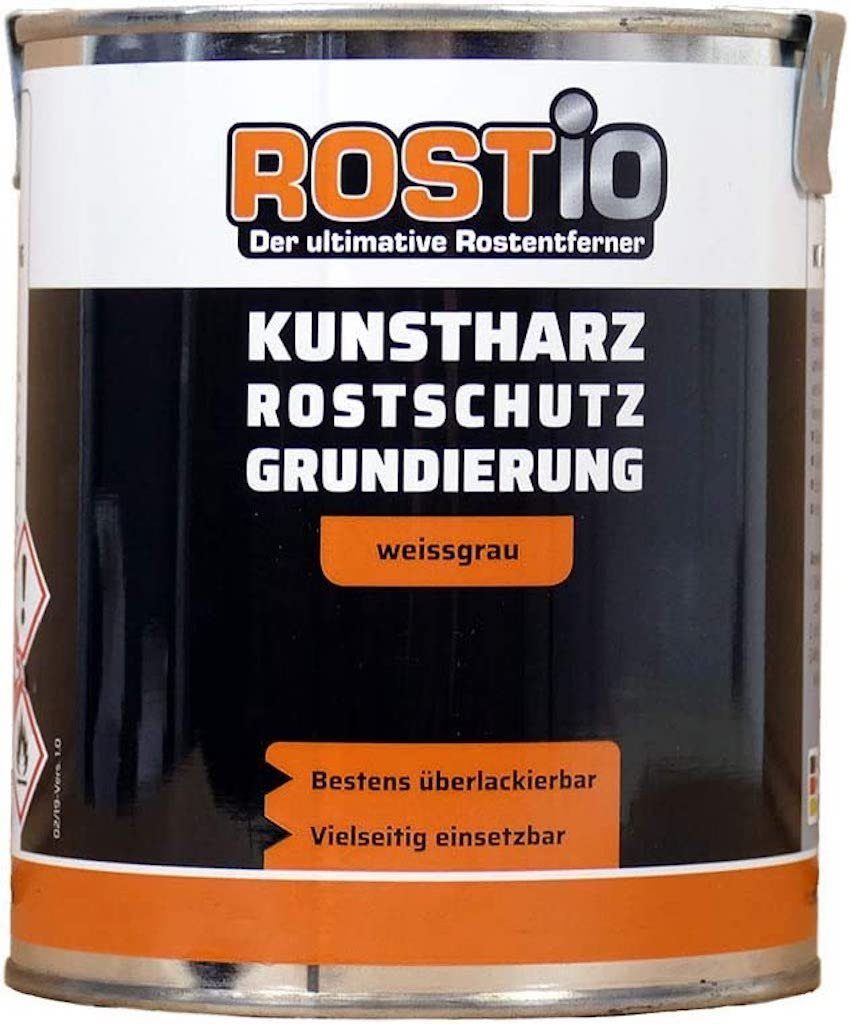 Rostio Rostschutzgrundierung Rostio Rostschutzfarbe Kunstharz Rostschutz weissgrau, 1-tlg.