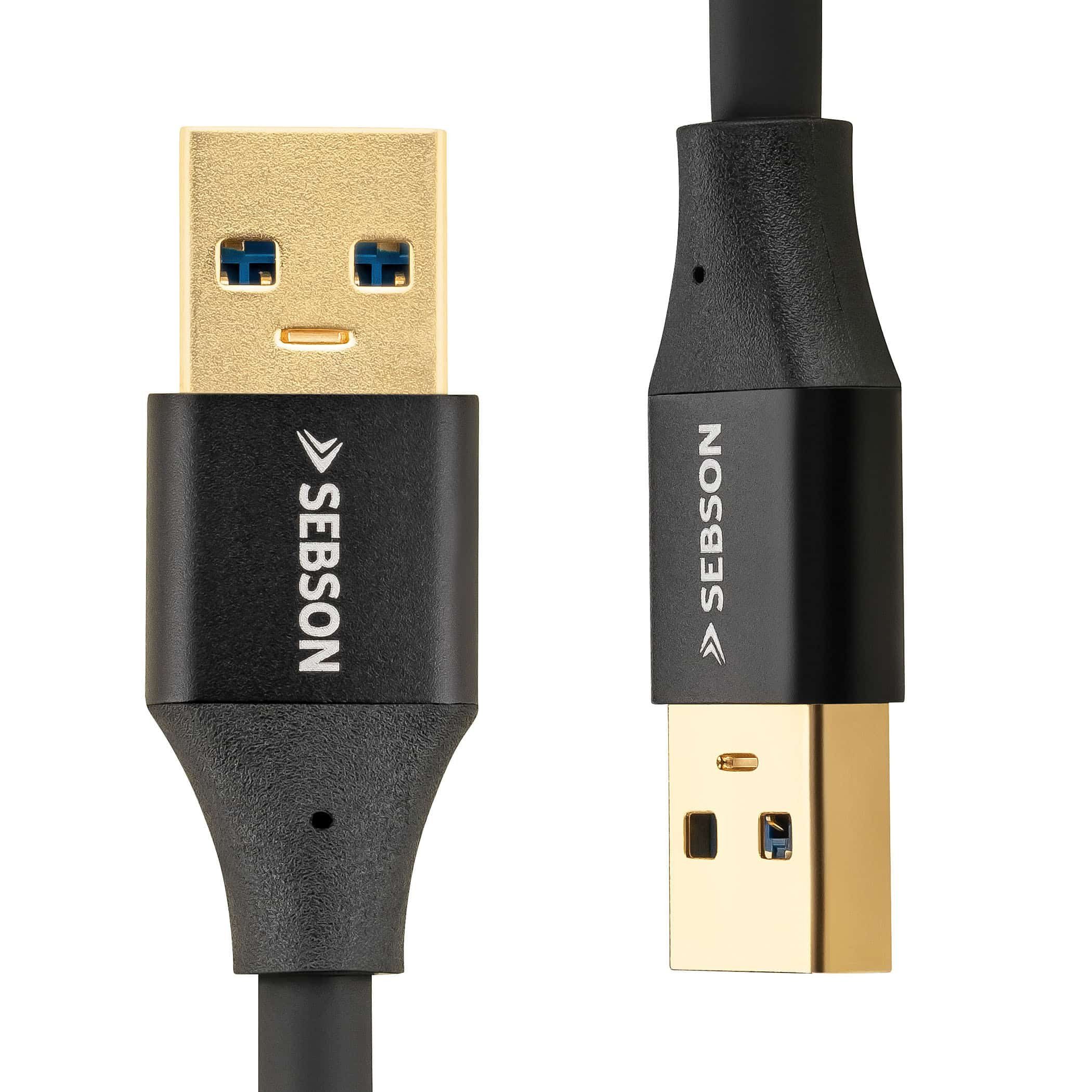 SEBSON USB Kabel 2m - Typ A auf A - USB 3.0 - 5 Gbit/s Datenübertragung Smartphone-Kabel, (200 cm)