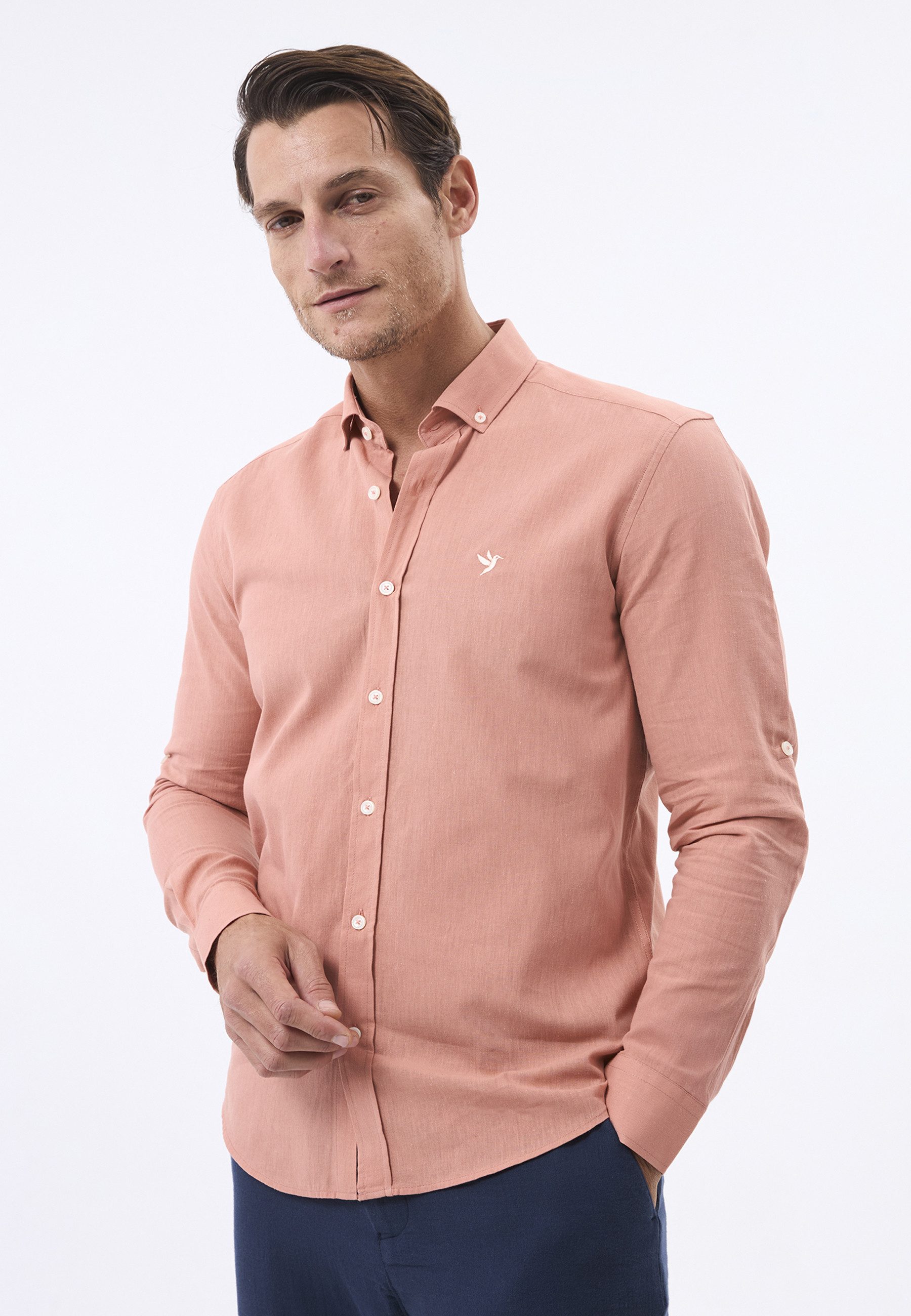 Felix Hardy Langarmhemd Leinen-Shirt