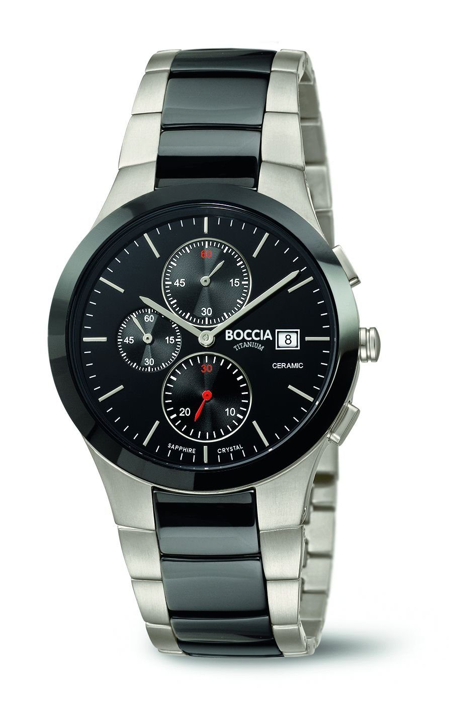 Boccia Chronograph Boccia Herren Uhr 3748-01 Chronograph mit Keramik, (1-tlg)