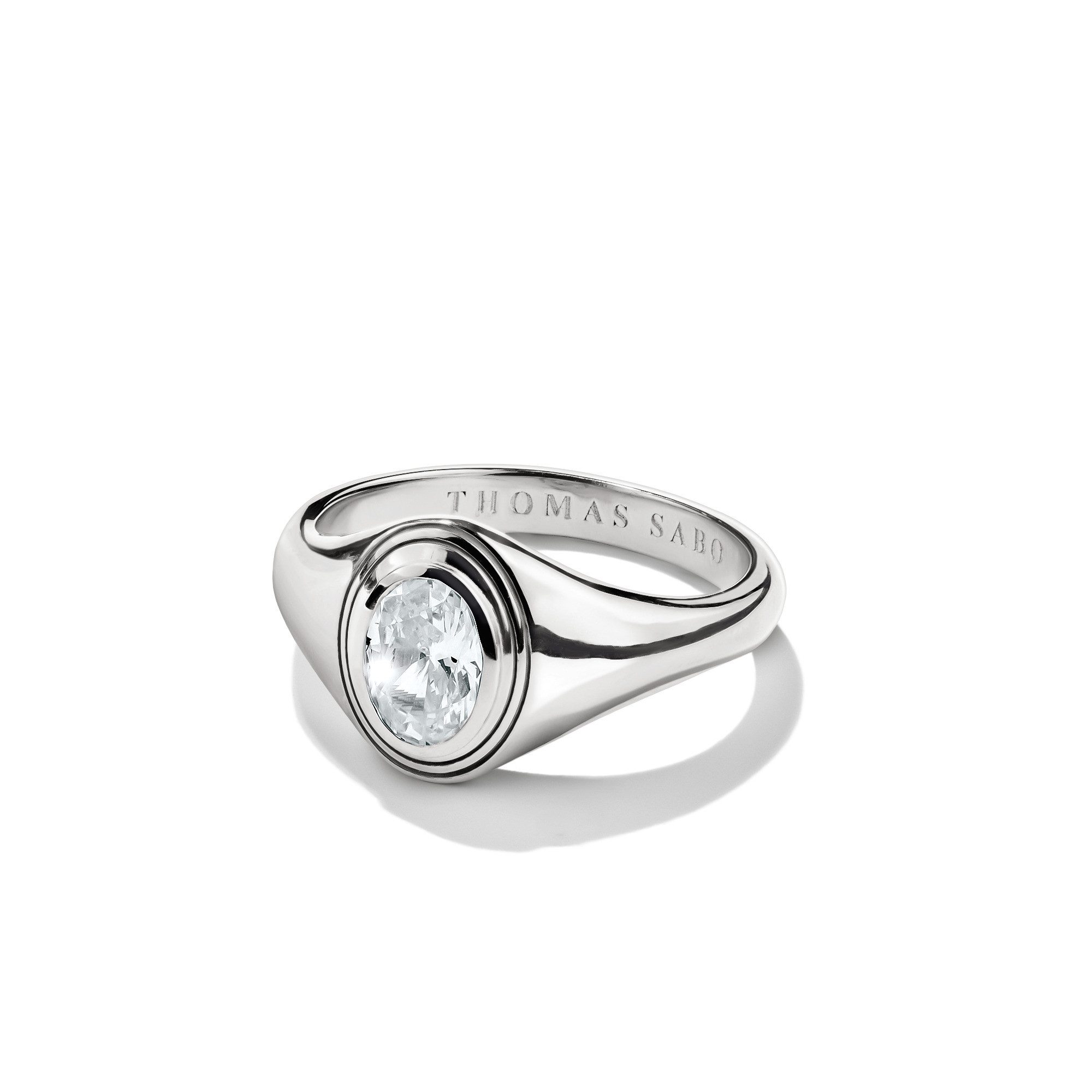 THOMAS SABO Fingerring Bold Elegance Ring mit ovalem Zirkoniastein, mit Zirkonia (synth)