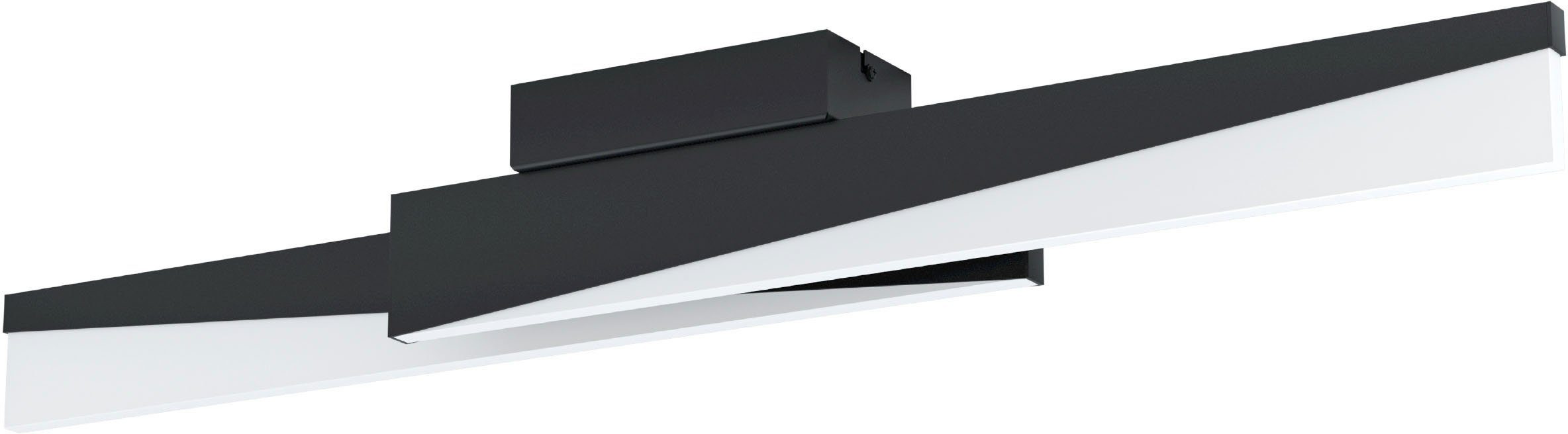 Warmweiß, LED - Deckenleuchte Warmweiß aus Deckenleuchte fest Stahl EGLO - Alu, ISIDRO, integriert, 11W in schwarz