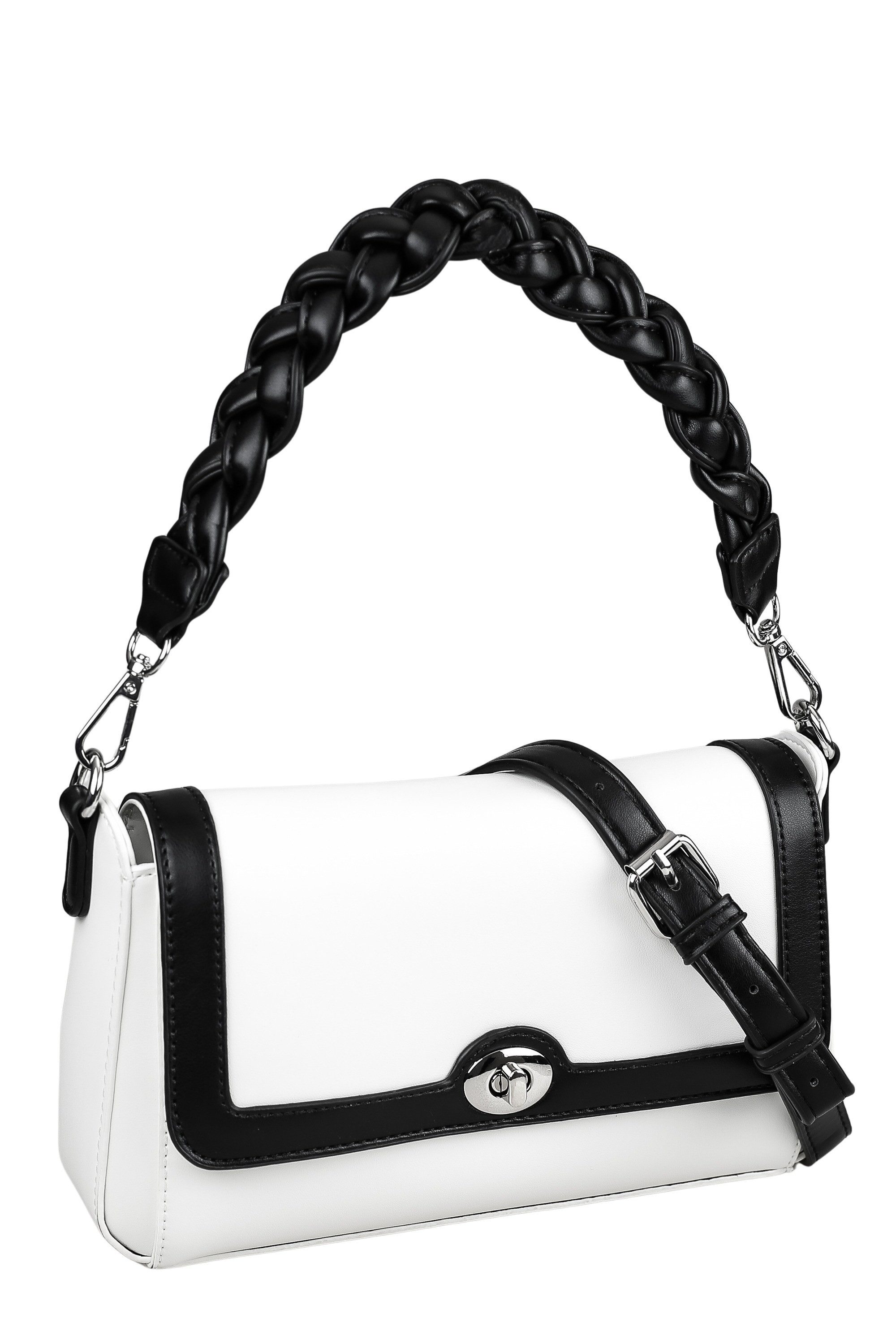 COLLEZIONE ALESSANDRO Schultertasche Schwarz-Weiß, mit Flechtung günstig online kaufen