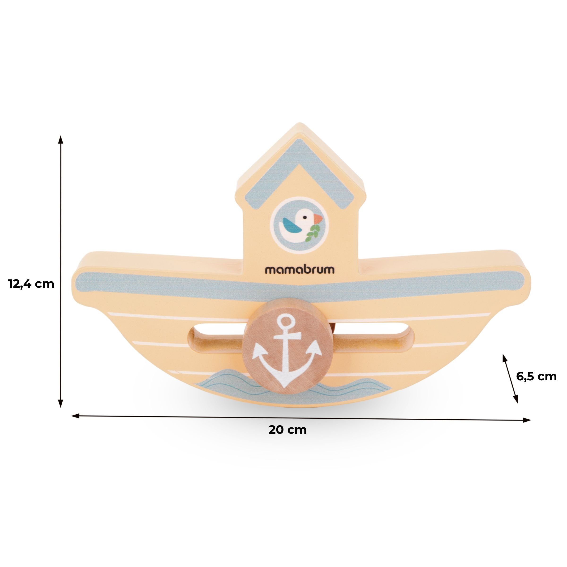 Holz Balancierboot Arkadespiel - Puzzle-Sortierschale aus Mamabrum