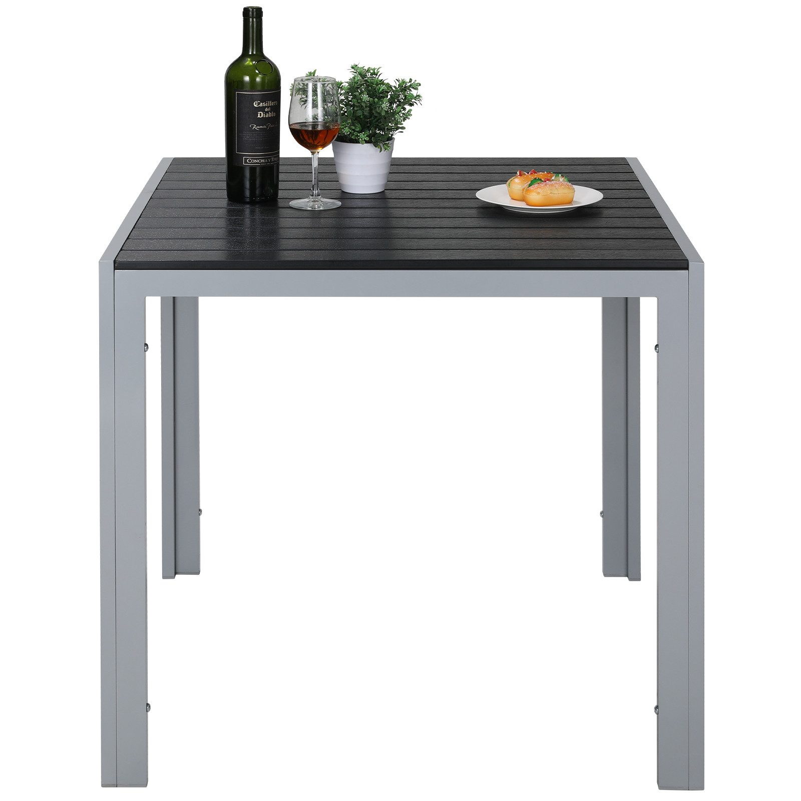 TLGREEN Gartentisch Aluminiumrahmen Quadratisch (75x75cm WPC Balkontisch We günstig online kaufen