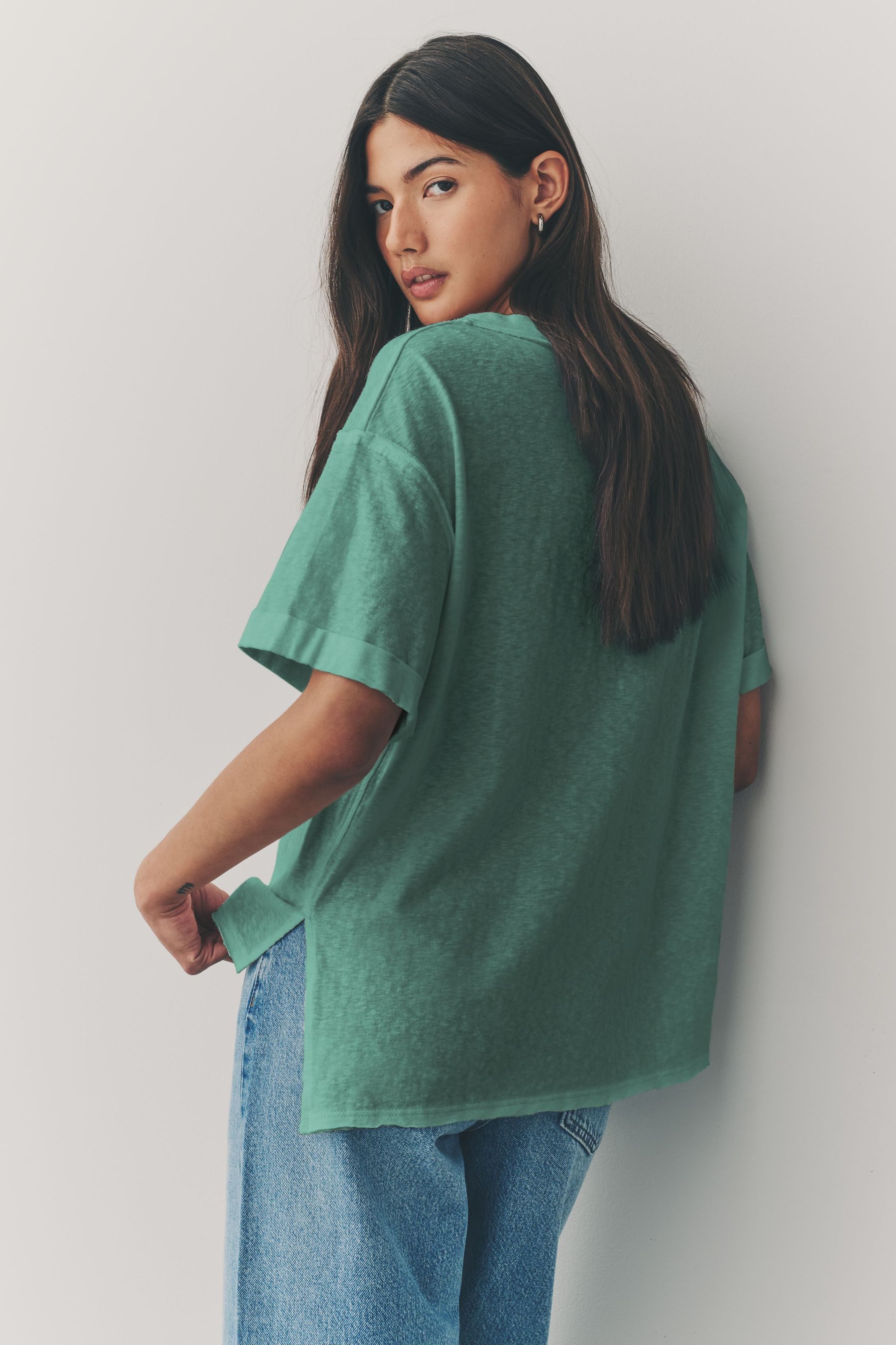 Next V-Shirt Legeres Oversize-T-Shirt mit V-Ausschnitt (1-tlg) günstig online kaufen