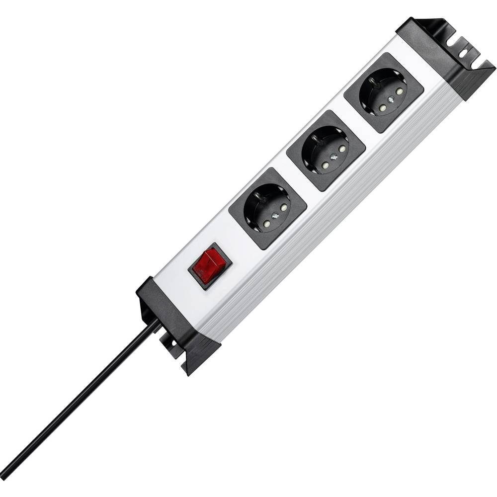 beleuchtetem erhöhter 1.40 Steckdosenleiste Schalter mit 3-fach mit Steckdosenleiste Berührungsschutz, (Kabellänge Schalter Kopp m),