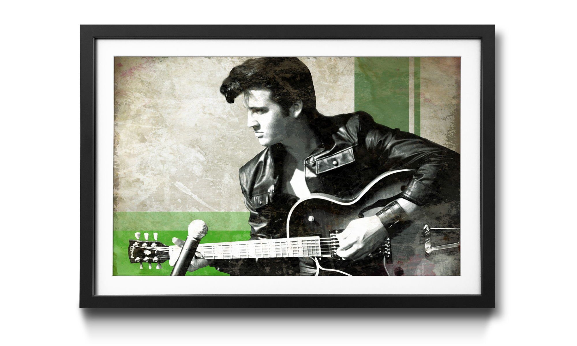 WandbilderXXL Musik, Wandbild, mit in Rahmen erhältlich Bild Elvis, der Helden 4 Größen
