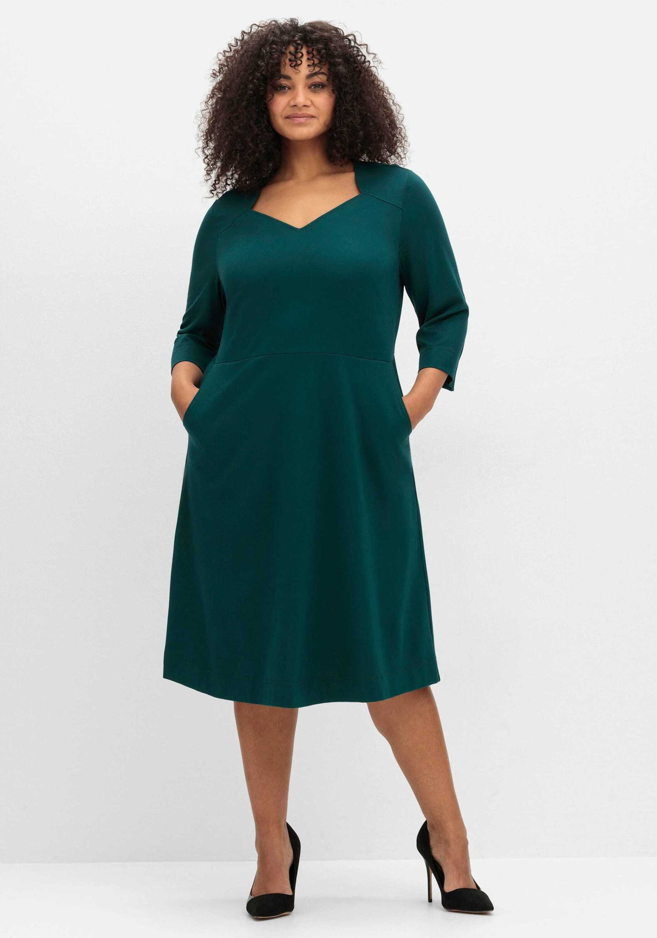 Sheego Jerseykleid Kleid 3/4-Arm