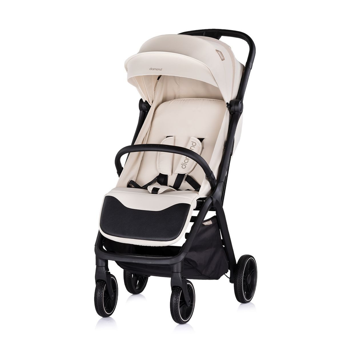 Chipolino Kinder-Buggy Kinderwagen Diamond klappbar, Korb, PU-Rollen, Sonnendach, Beinstütze