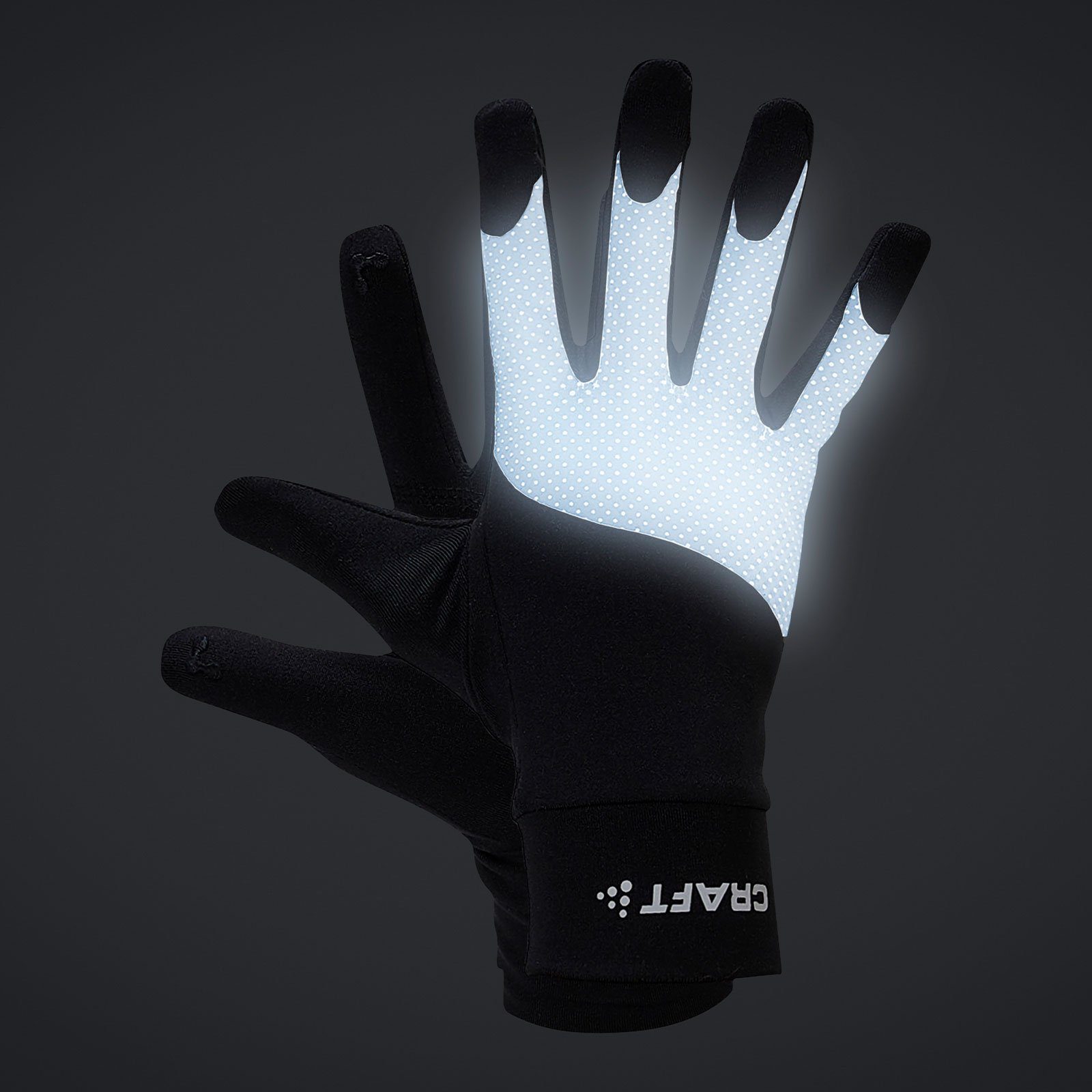Craft Laufhandschuhe ADV Lumen Fleece Glove mit reflektierenden Details