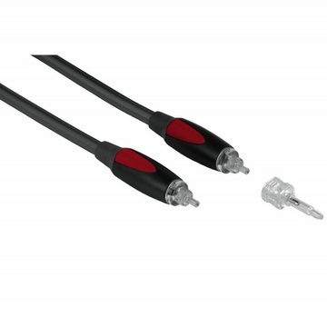Hama Toslink-Kabel ODT-Stecker optisches Kabel 3m Audio-Kabel, (300 cm), Mit Adapter 3,5mm Opti-Stecker, LWL Lichtleiter-Kabel mit ODT-Stecker