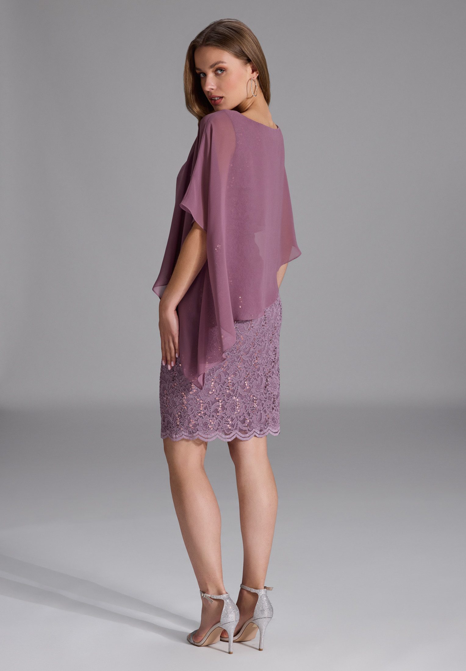 SWING Cocktailkleid - Cocktailkleid mit Überwurf Figurbetonte Passform