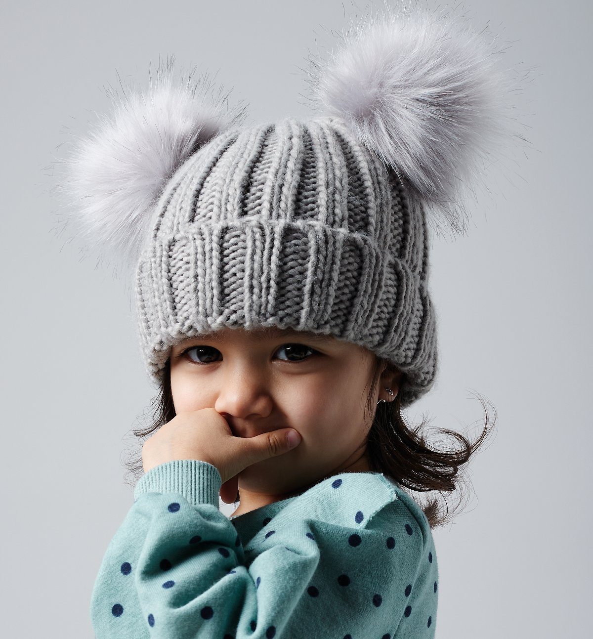 Beechfield® Bommelmütze Strickmütze / Wintermütze mit Doppel-Bommel für Kinder verschiedene Größen