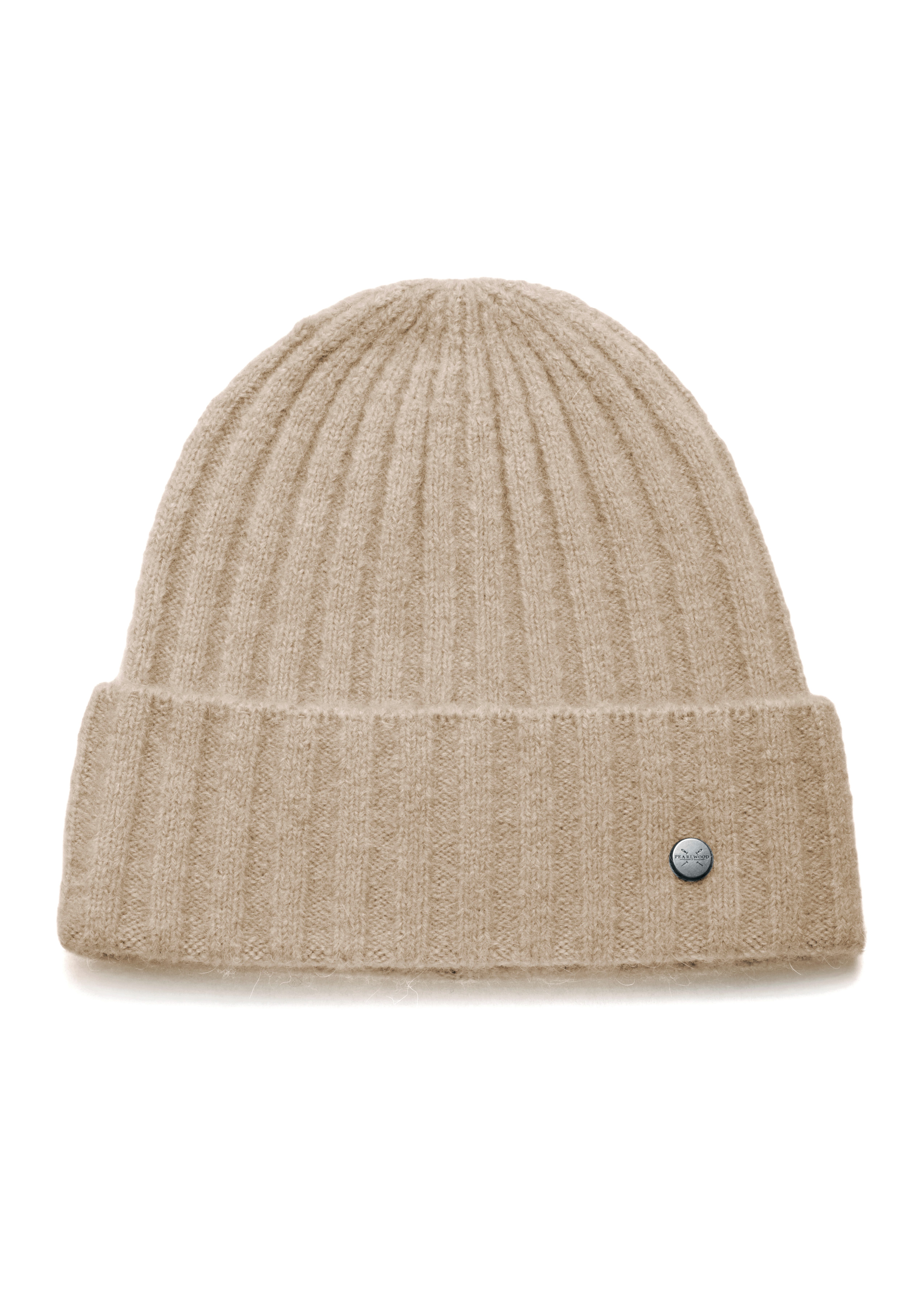 PEARLWOOD Strickmütze JANNE in breiten Rippen gestrickt, breiter Umschlag, wärmend, Wollanteil