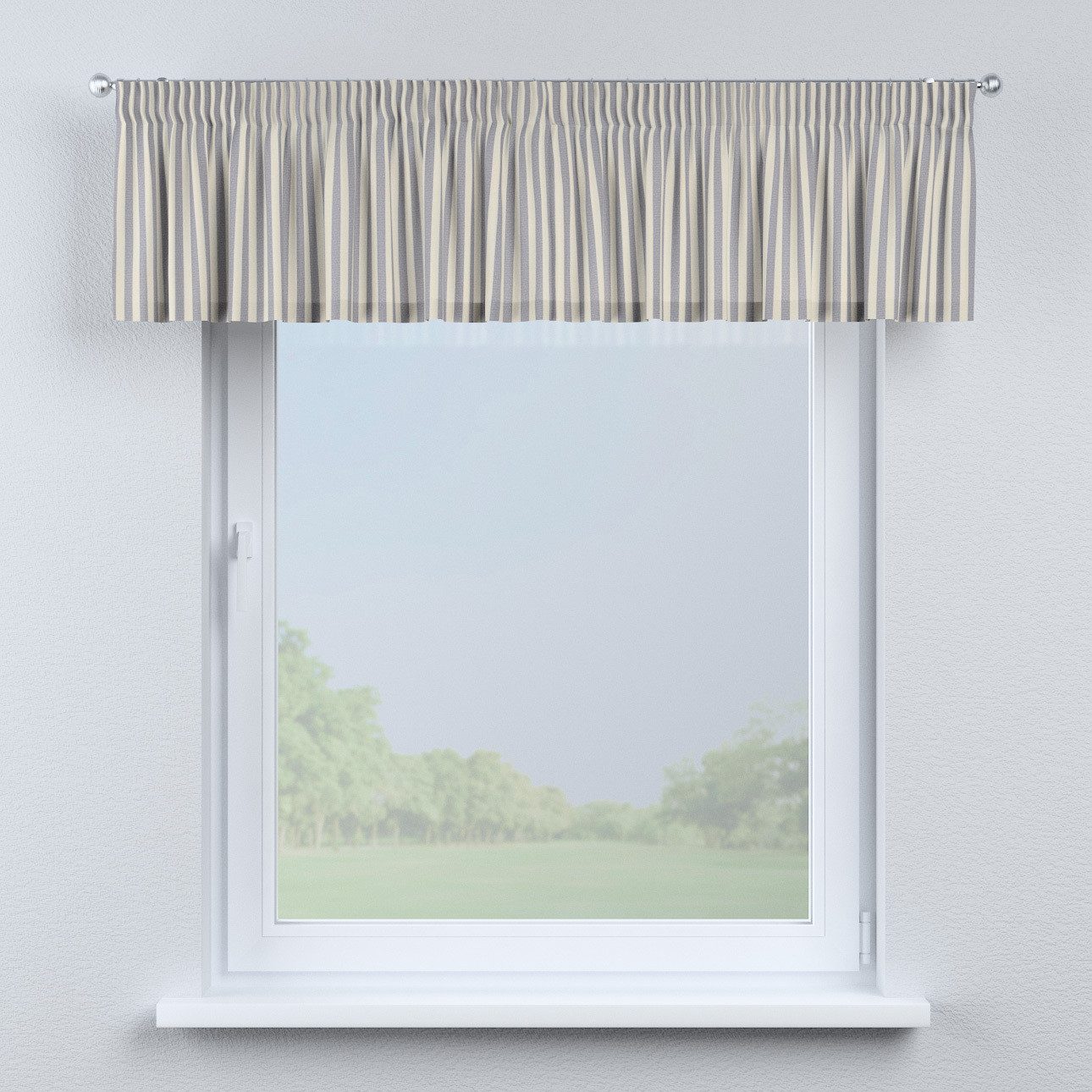 Kurzgardine mit Kräuselband, marinenblau-ecru , 260 x 40 cm, Quadro (136-02 günstig online kaufen