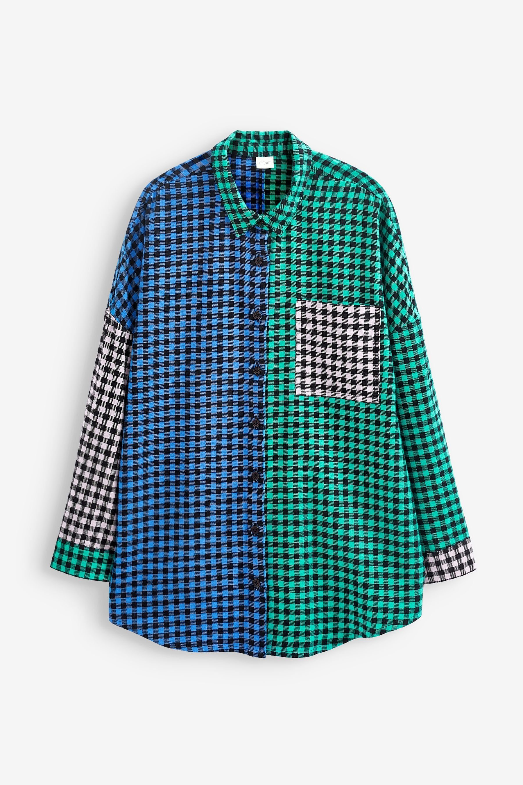 Next Oversize-Shirt Hemd in Oversize (1-tlg) Green/Blue
