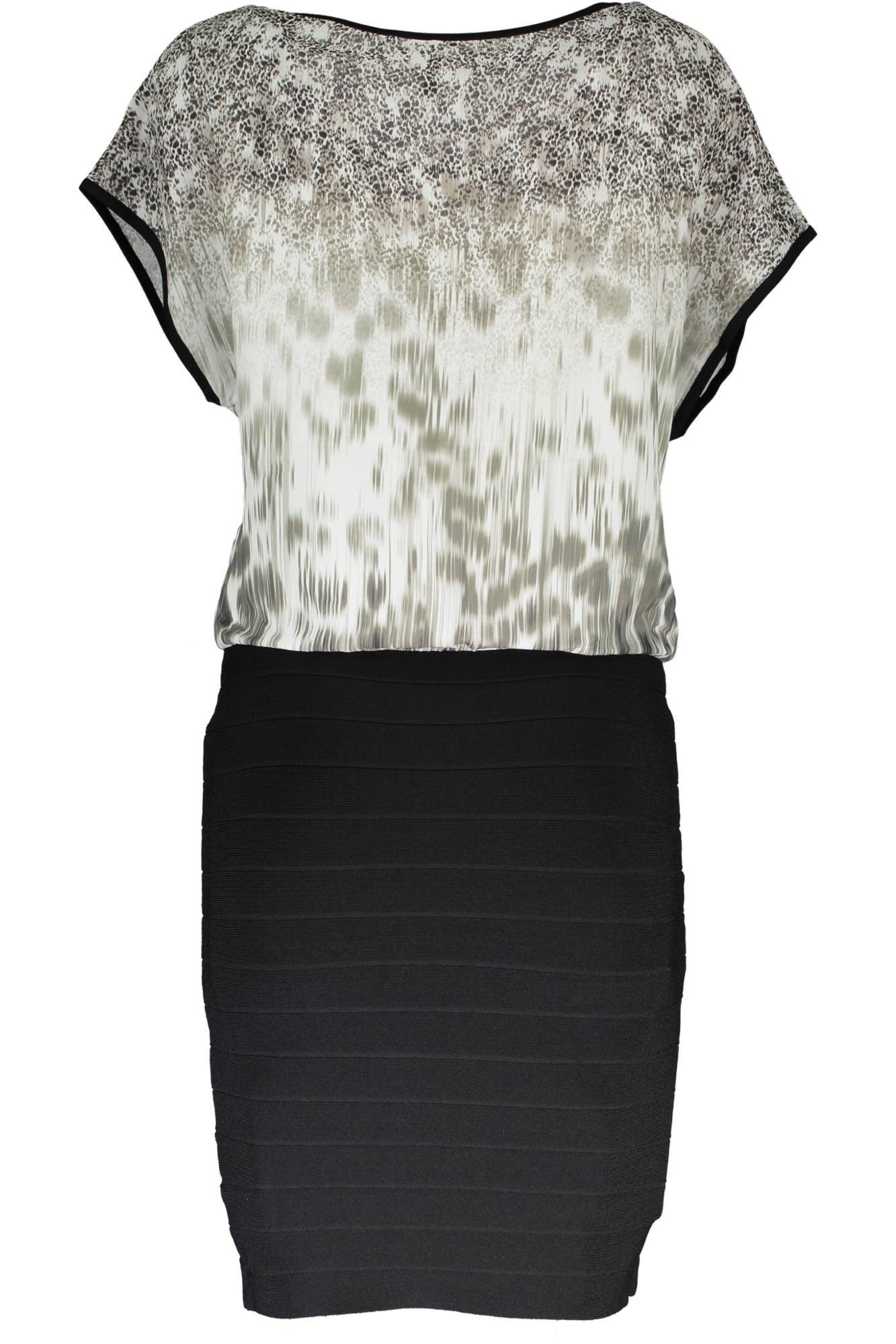 GUESS JEANS Partykleid Stilvolles Damen-Kleid: Mehrfarbig mit Rundhalsausschnitt & Details