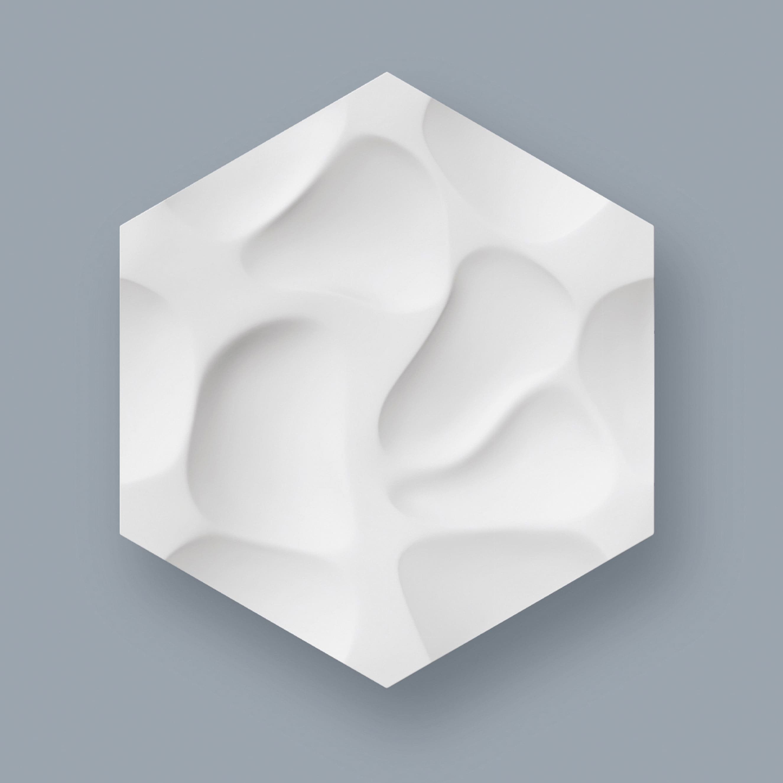 NOËL & MARQUET by nmc 3D Wandpaneel Polyurethan, 380 x 329 x 25 mm, Weiß, Akustik 3D Wandpaneele