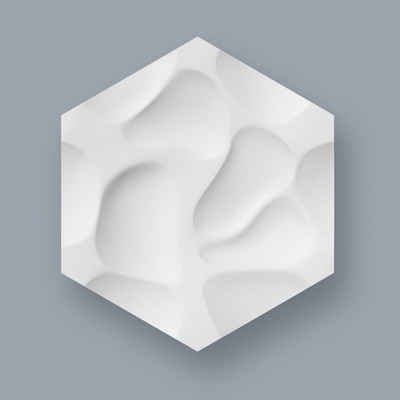 NOËL & MARQUET by nmc 3D Wandpaneel Polyurethan, 380 x 329 x 25 mm, Weiß, Akustik 3D Wandpaneele
