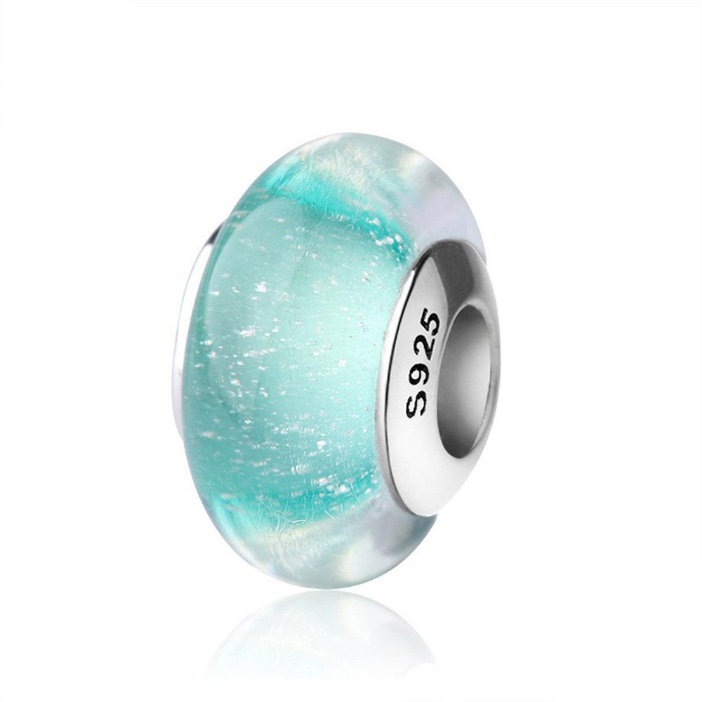 PANDACHARMS Bead Grüner Wasserfall Glas Charm für Armband, Hülse aus 925 Si günstig online kaufen