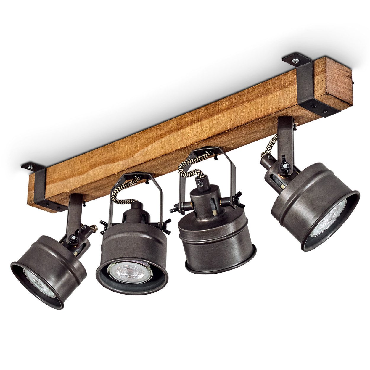 hofstein Deckenleuchte »Villanuova« Deckenlampe aus Metall/Holz günstig online kaufen