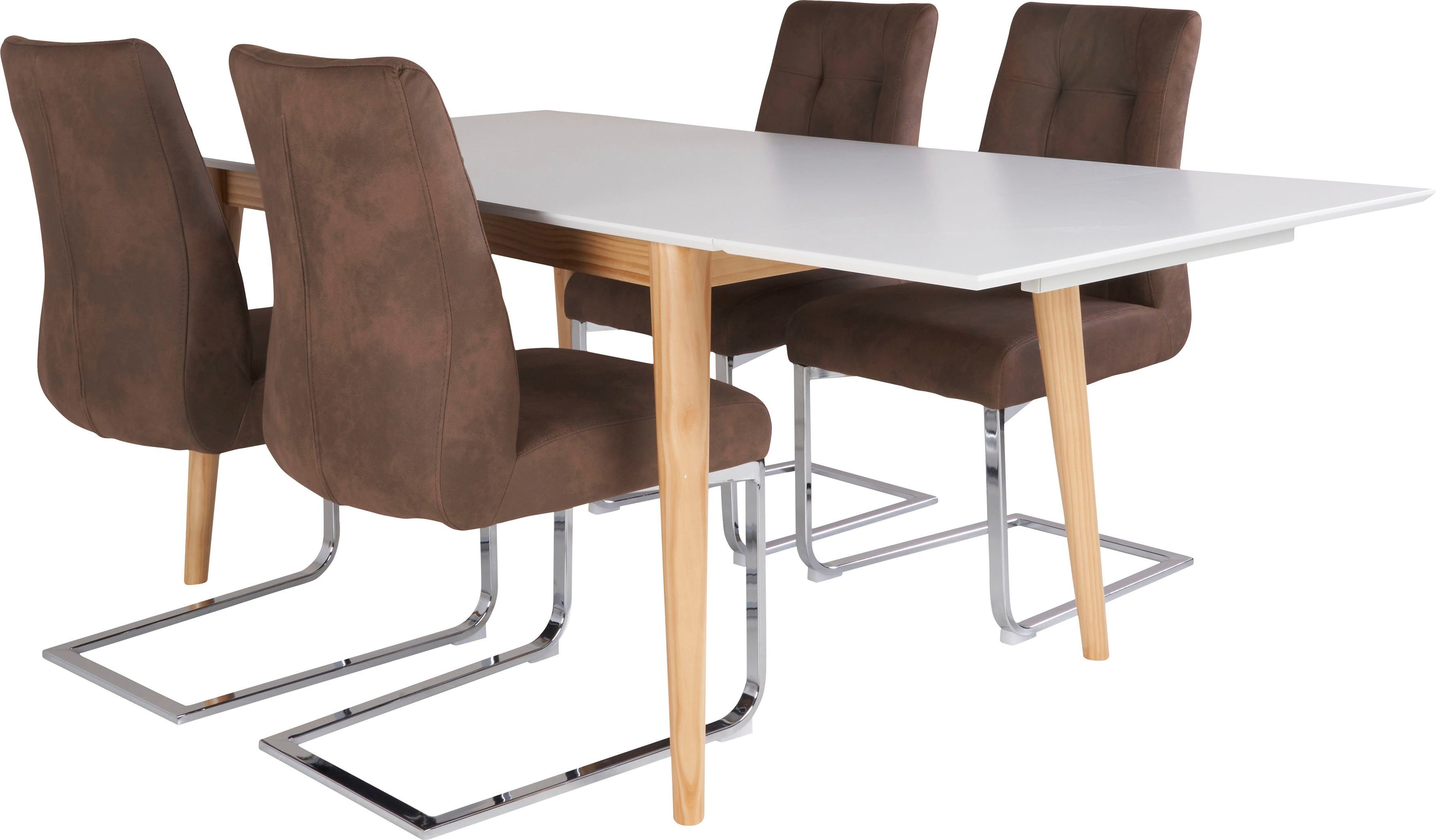 zwei Essgruppe 5-tlg), Erweiterbar Tischplatten enthalten Homexperts im Lieferumfang (Set, Odense, ausziehbarem mit Tisch, mit 40x90