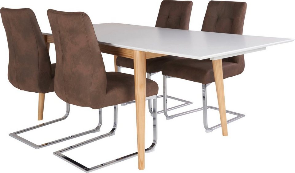 mit im (Set, ausziehbarem zwei 5-tlg), Tisch, Odense, mit 40x90 Lieferumfang Erweiterbar Essgruppe Tischplatten enthalten Homexperts