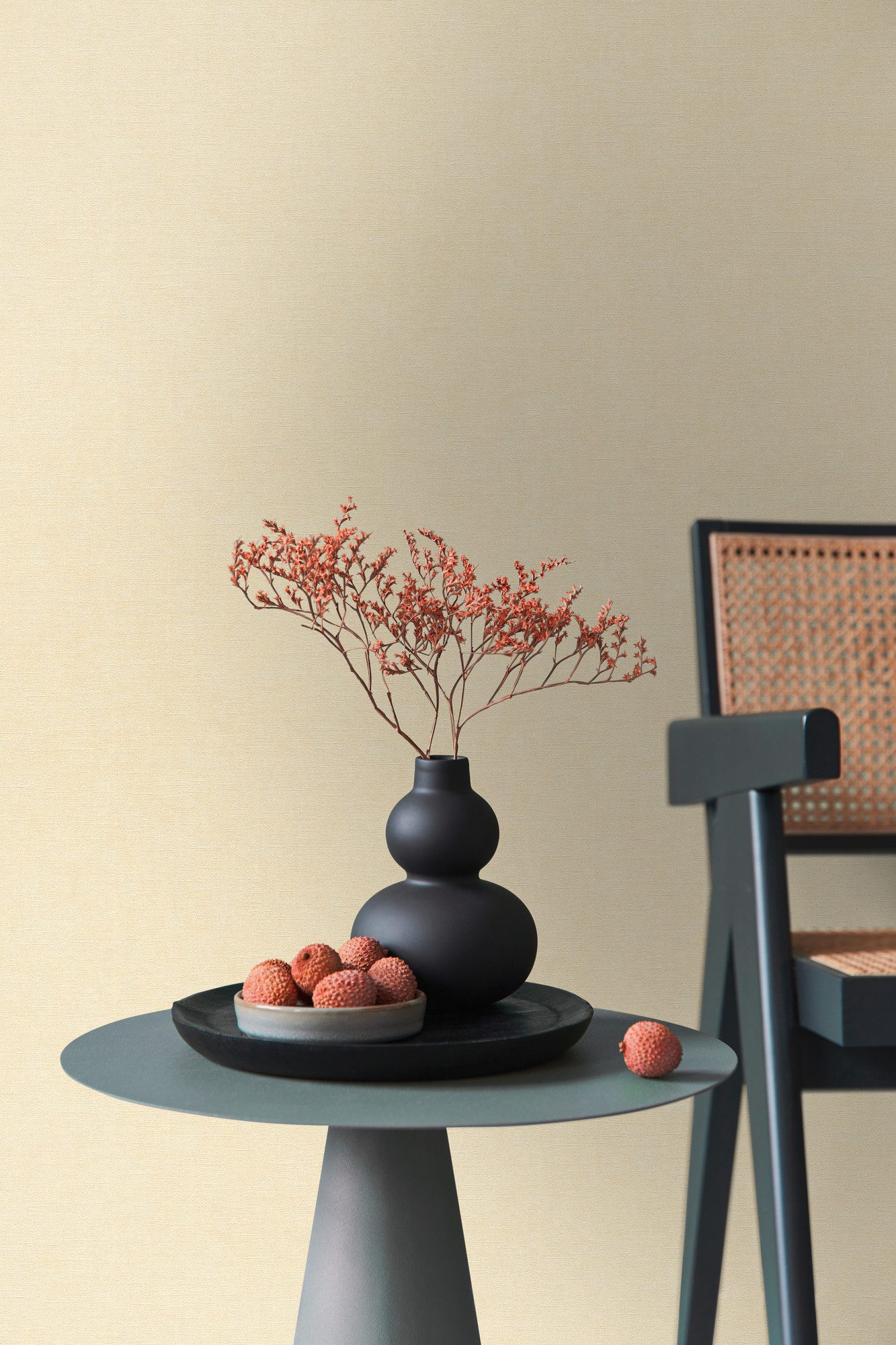 living walls Vliestapete Smart Surfaces einfarbige Tapete Unitapete Struktur-Optik Landhaus, strukturiert, matt, (1 St), Vliestapete Textil-Optik für Schlafzimmer Küche Wohnzimmer Uni Design