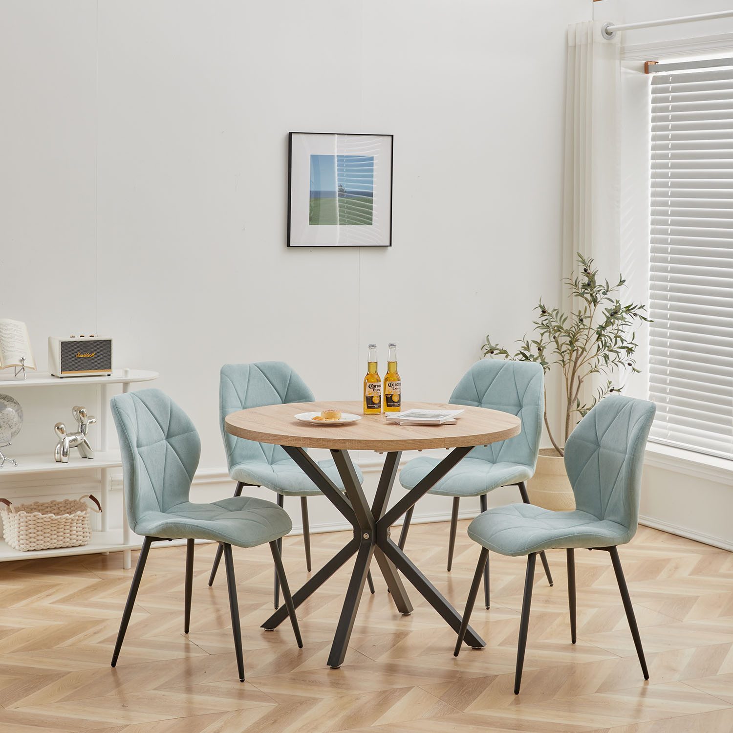 GrandCA HOME Esszimmerstuhl 4er-Set Esszimmerstühle, Küchenstuhl im skandinavischen Stil (4 St), 48 x 45.5 x 84 cm, Mintgrün