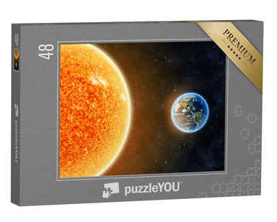 puzzleYOU Puzzle Erde und Sonne, NASA-Bildmaterial, 48 Puzzleteile, puzzleYOU-Kollektionen Sonne
