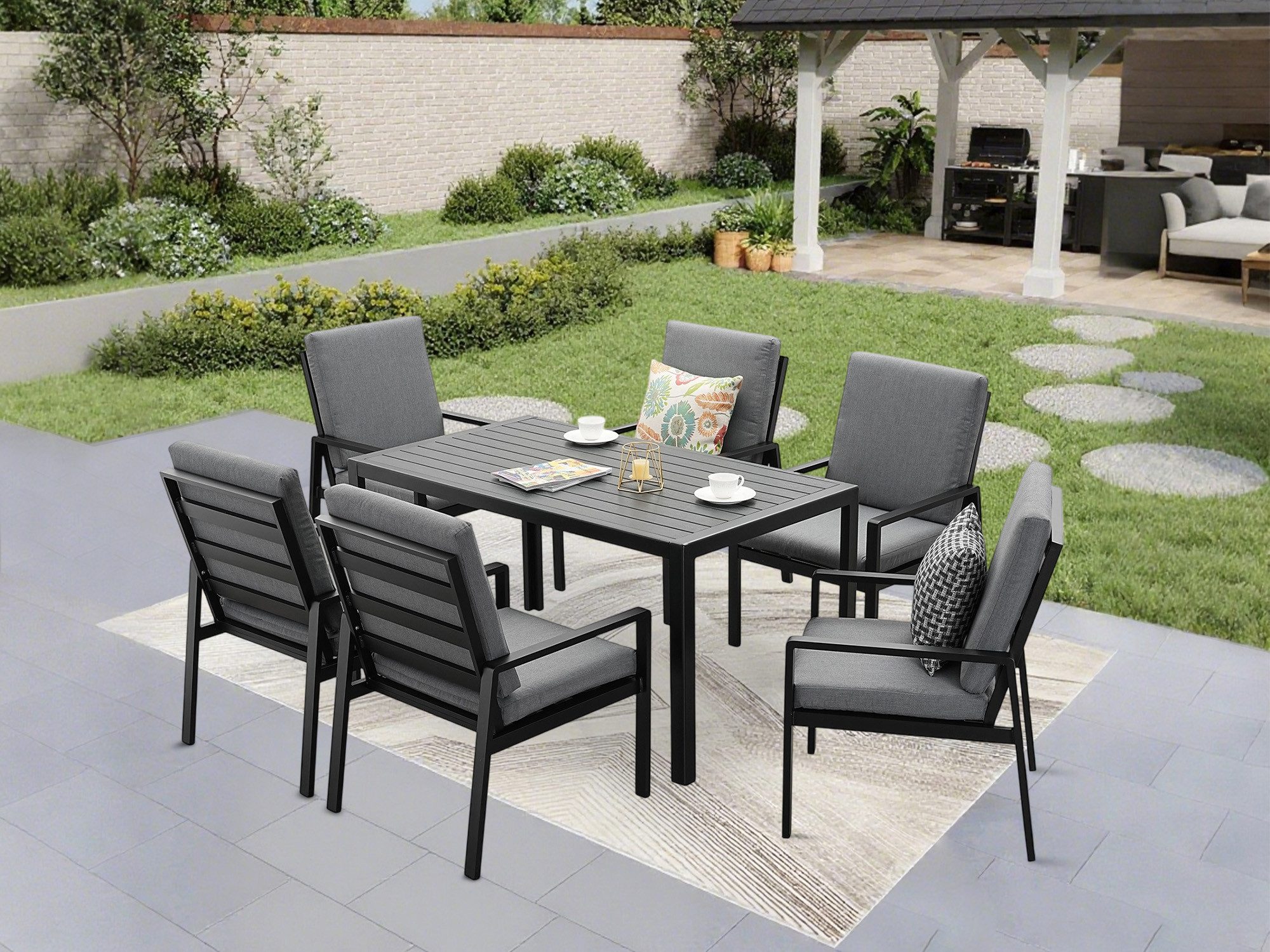 MeXo Gartenlounge-Set Lounge Gartenmöbelset Aluminium, (Garten günstig online kaufen