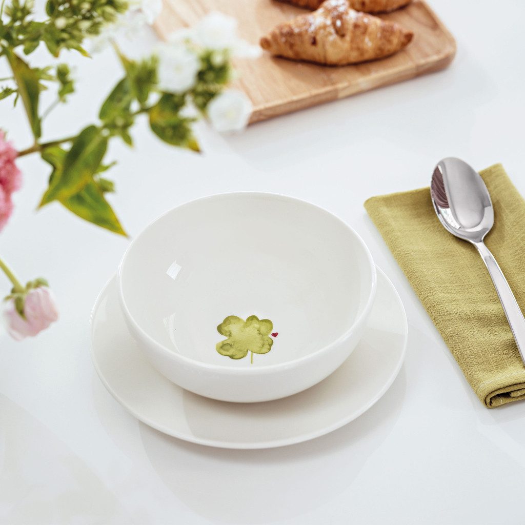 like. by Villeroy & Boch Frühstücksteller With Love Frühstücksteller Good Luck 21 cm ø, (1 St), Premium Porcelain, mikrow.- & spülm.sicher, Made in Germany