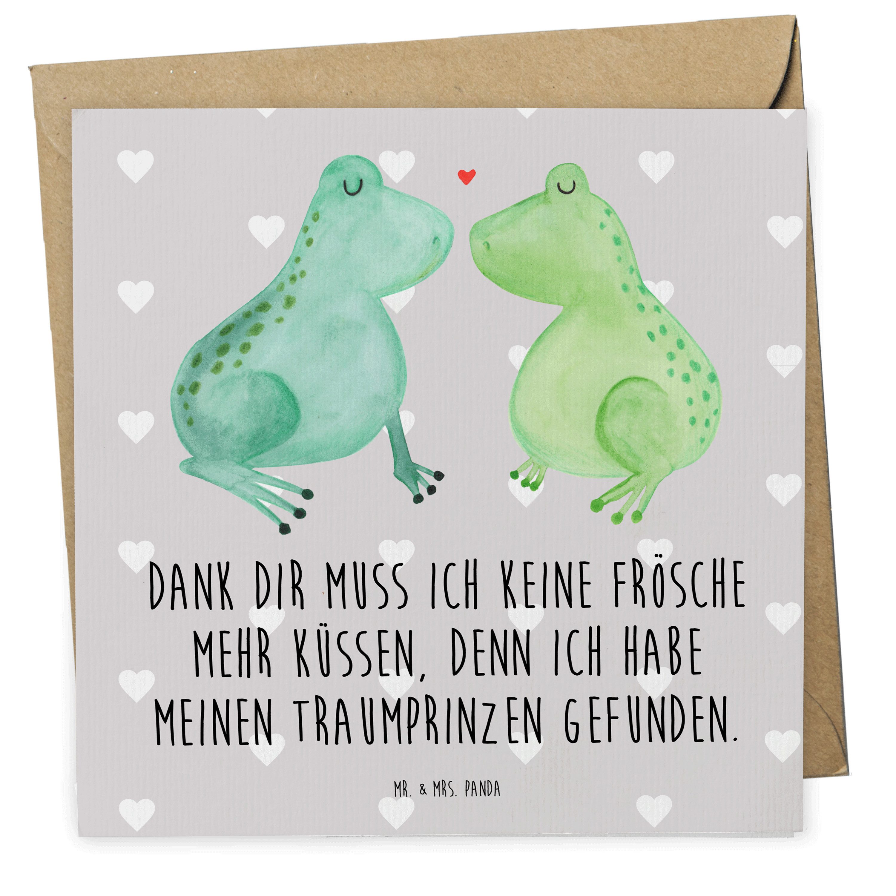 Mr. & Mrs. Panda Grußkarte Frosch Liebe Grau Pastell Geschenk