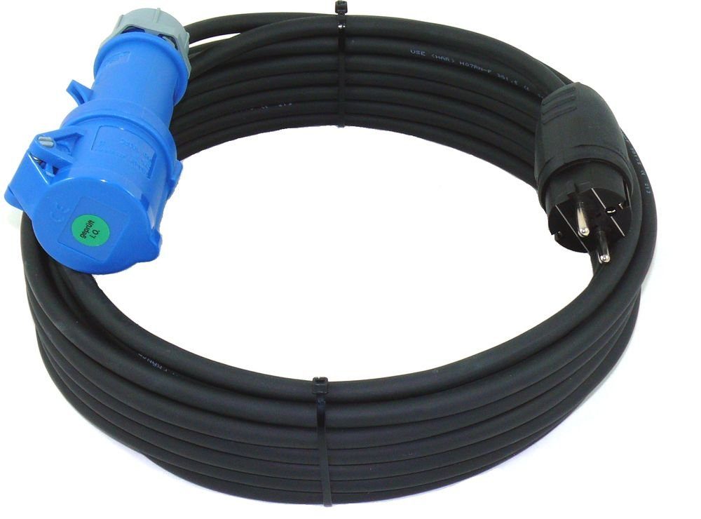 maxgo® CEE Adapterkabel Kupplung auf Schuko Stecker IP44 H07RN-F 3G1,5 3m Elektro-Kabel, (300 cm)