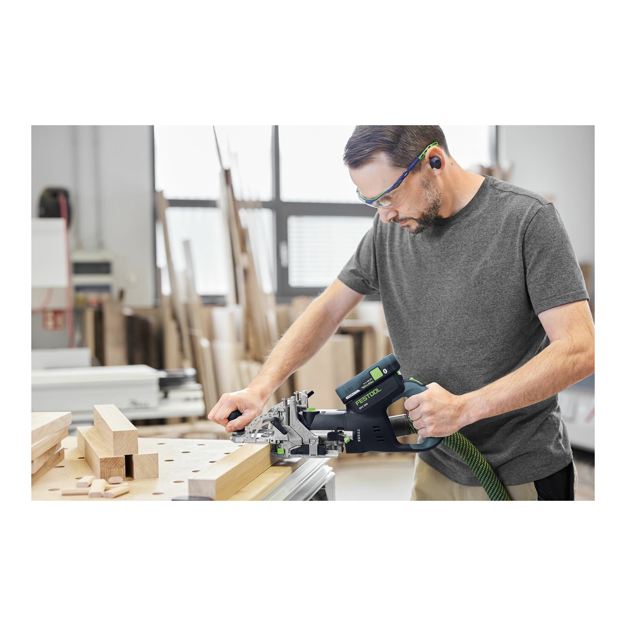 FESTOOL Flachdübelfräse Festool Akku-Dübelfräse DOMINO DFC 500 E-Basic