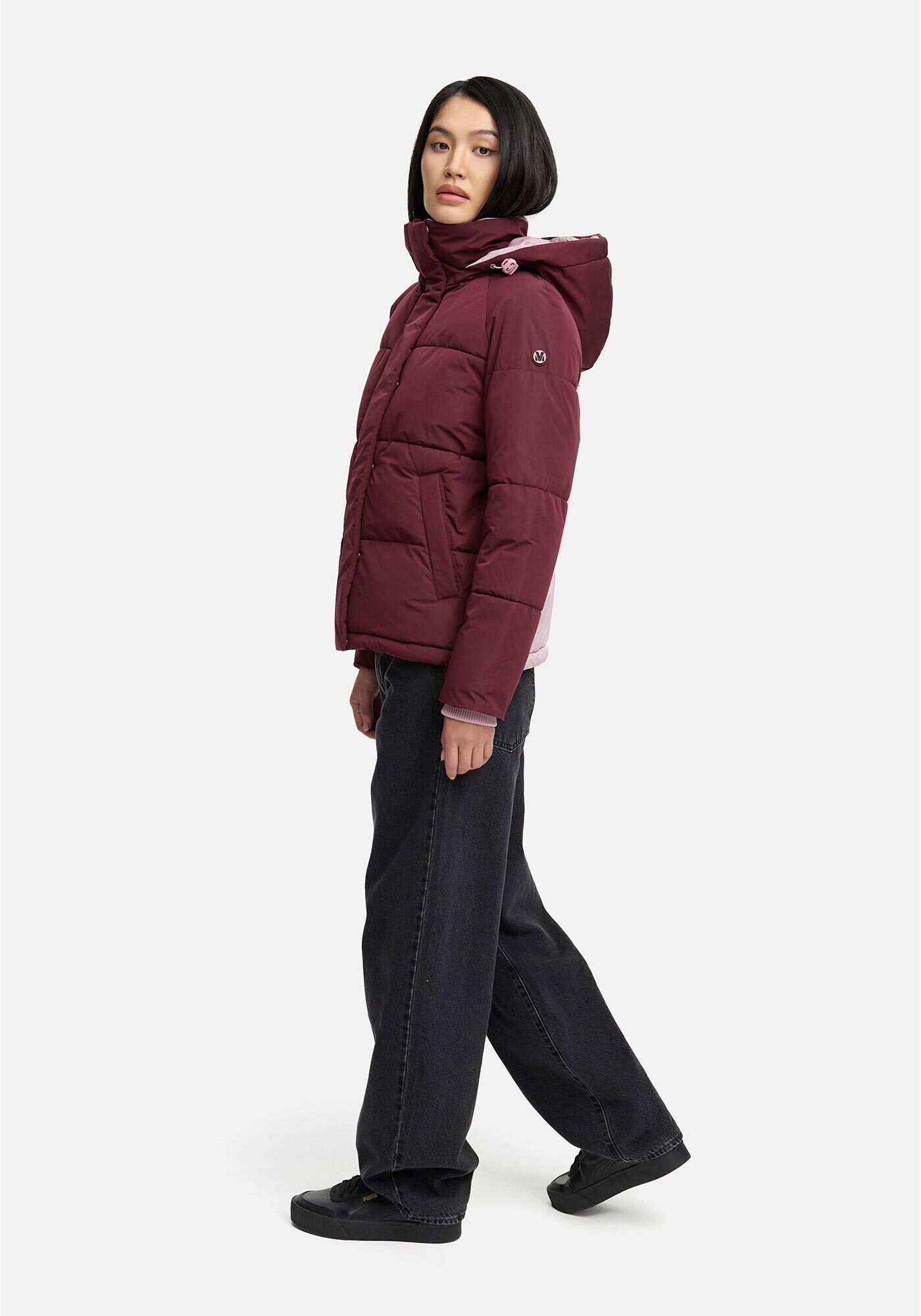 Marikoo Winterjacke Omariaa mit abnehmbarer Kapuze und hochschließendem Kragen