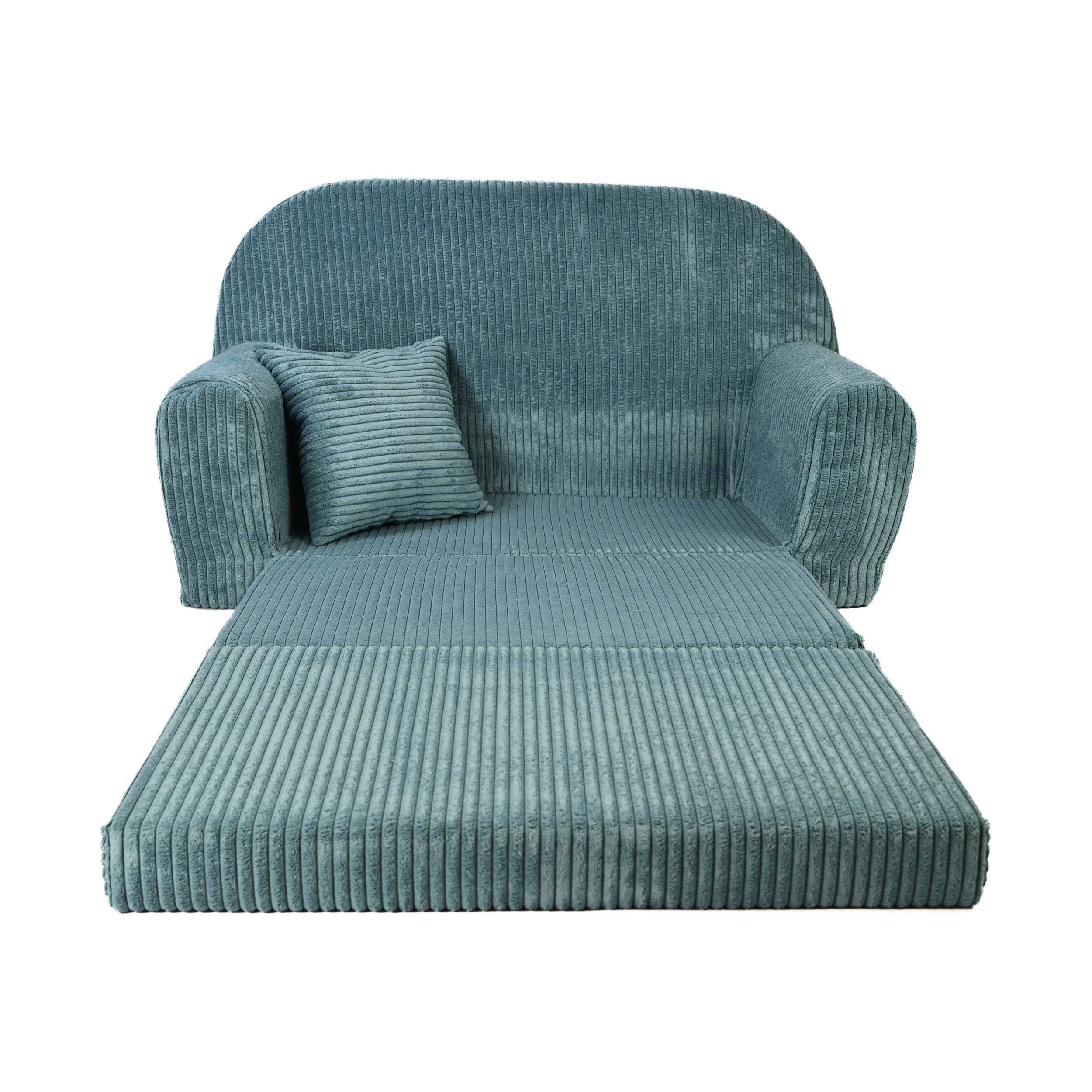FORTISLINE Kindersofa Mini-Sofa Rosalia aus Cord – Komfort, Stil und Sicherheit für Ihr Kind, zusammenklappbar, waschbarer Bezug, keine Montage erforderlich – Bild 3 von 5