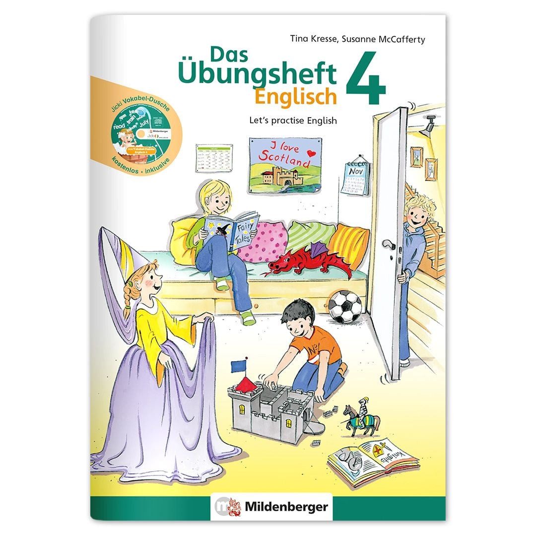 Das Übungsheft Englisch 4 / Tina Kresse, Susanne McCafferty, Let’s practise English „Jicki Vokabel-Dusche 4“