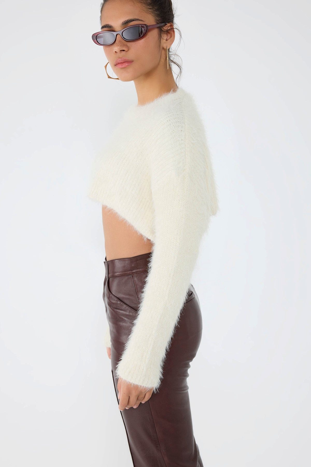 No Matter What Sweater Crop-Pullover mit Rundhalsausschnitt