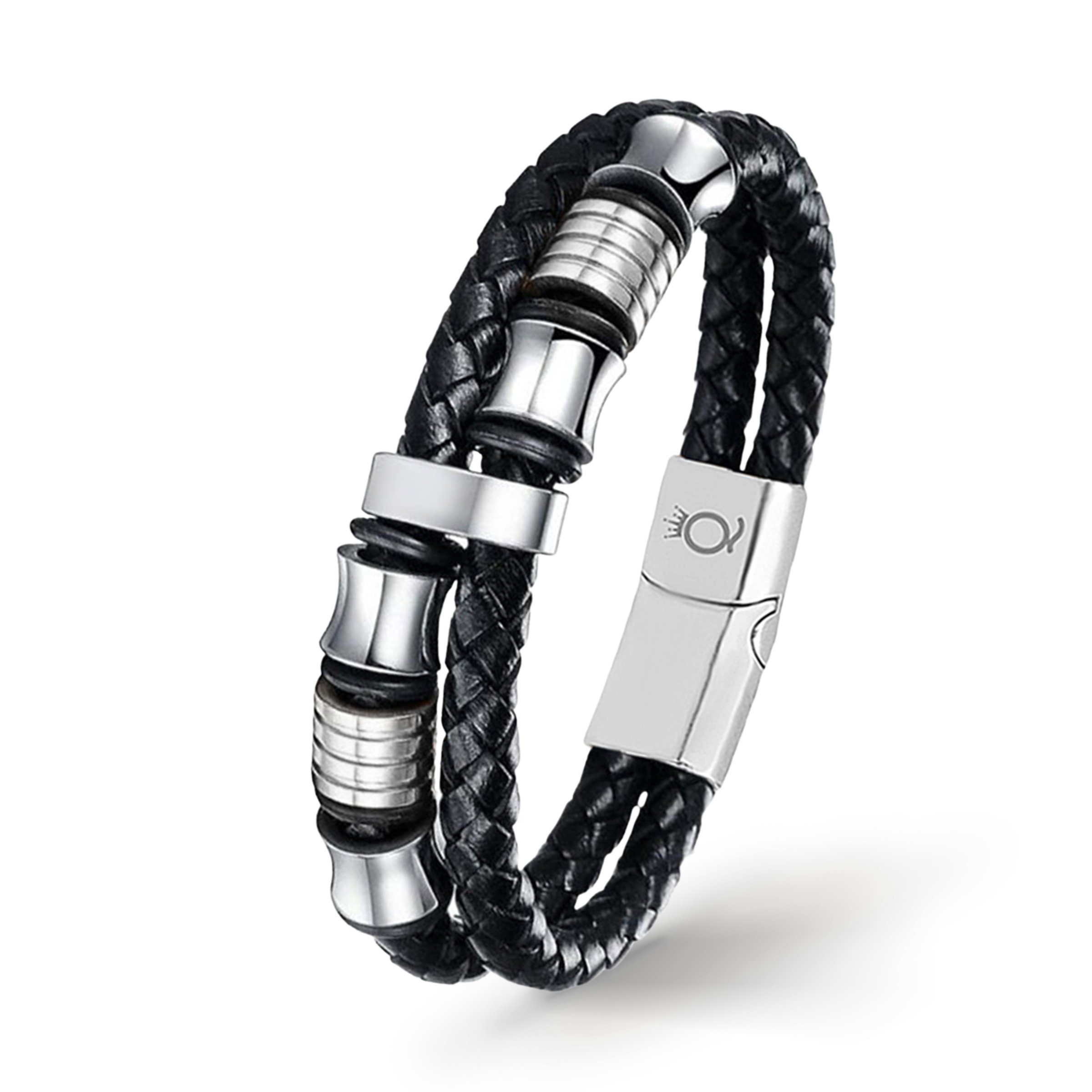 Lederarmband Lederarmband Herren "DOUBLE LAYER" geflochten