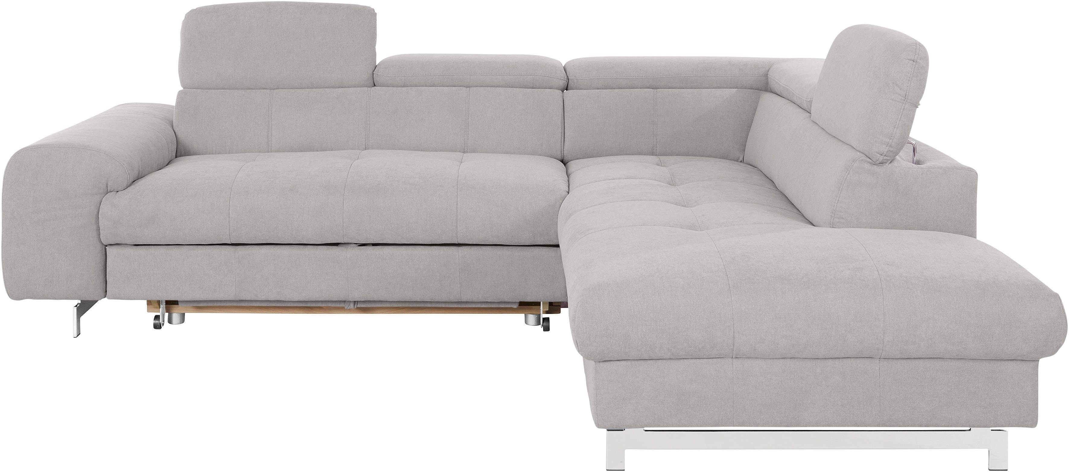 COTTA Ecksofa "Chef L-Form", mit Kopfteilverstellung, edle Metallkufen, wah günstig online kaufen