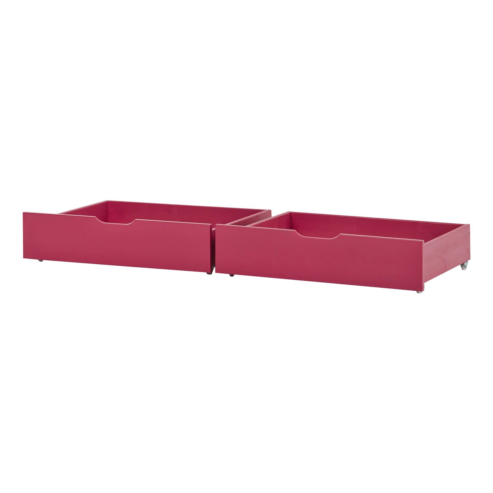 Hoppekids Bettschubkasten Schubladenset für 70x160 cm Betten Rot