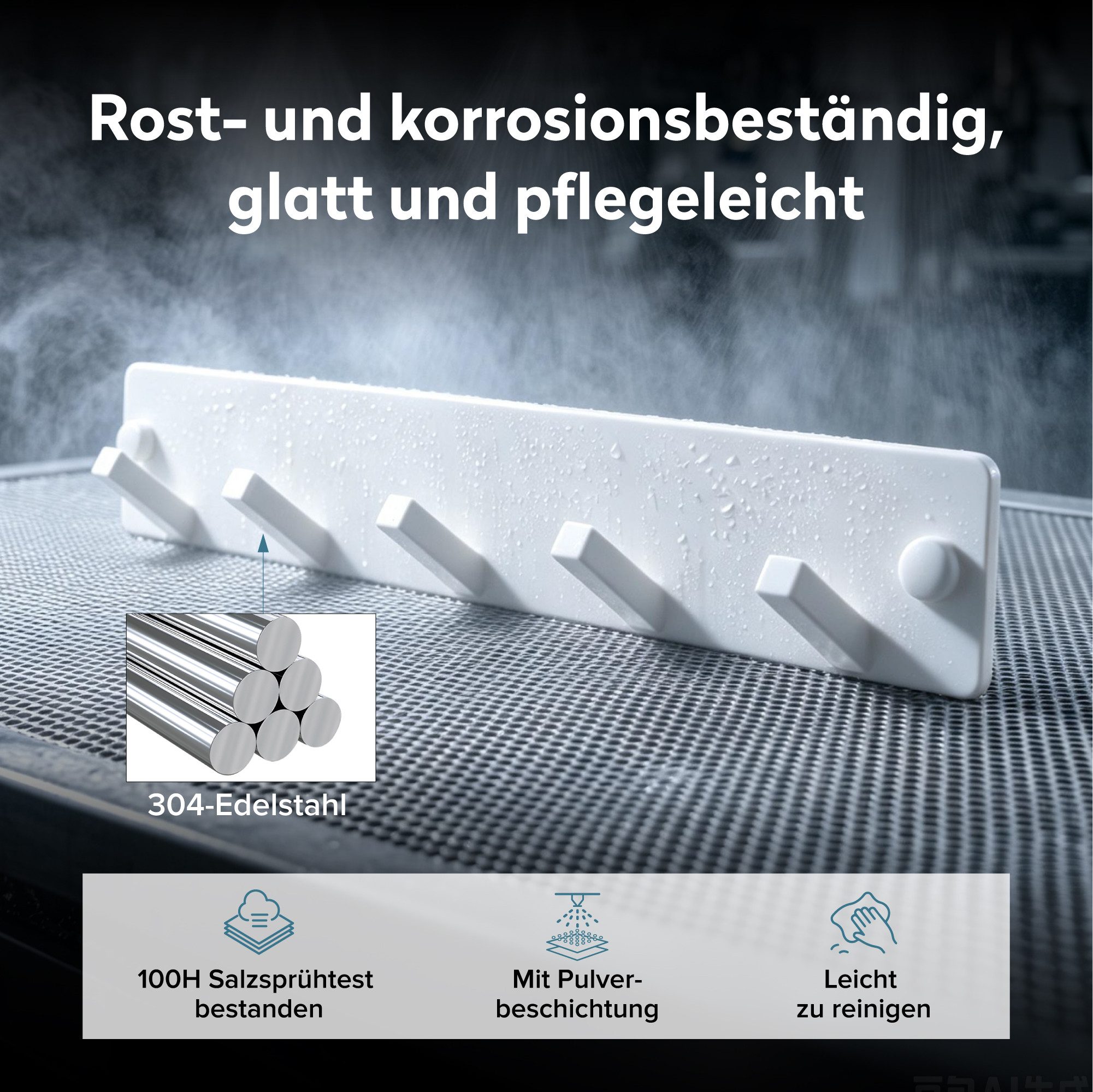 doporro Wandgarderobe Garderobenhaken Edelstahl, Kleiderhaken Wand mit 5 Haken Stalo-05, Hochwertiger Edelstahl – Bild 5 von 5