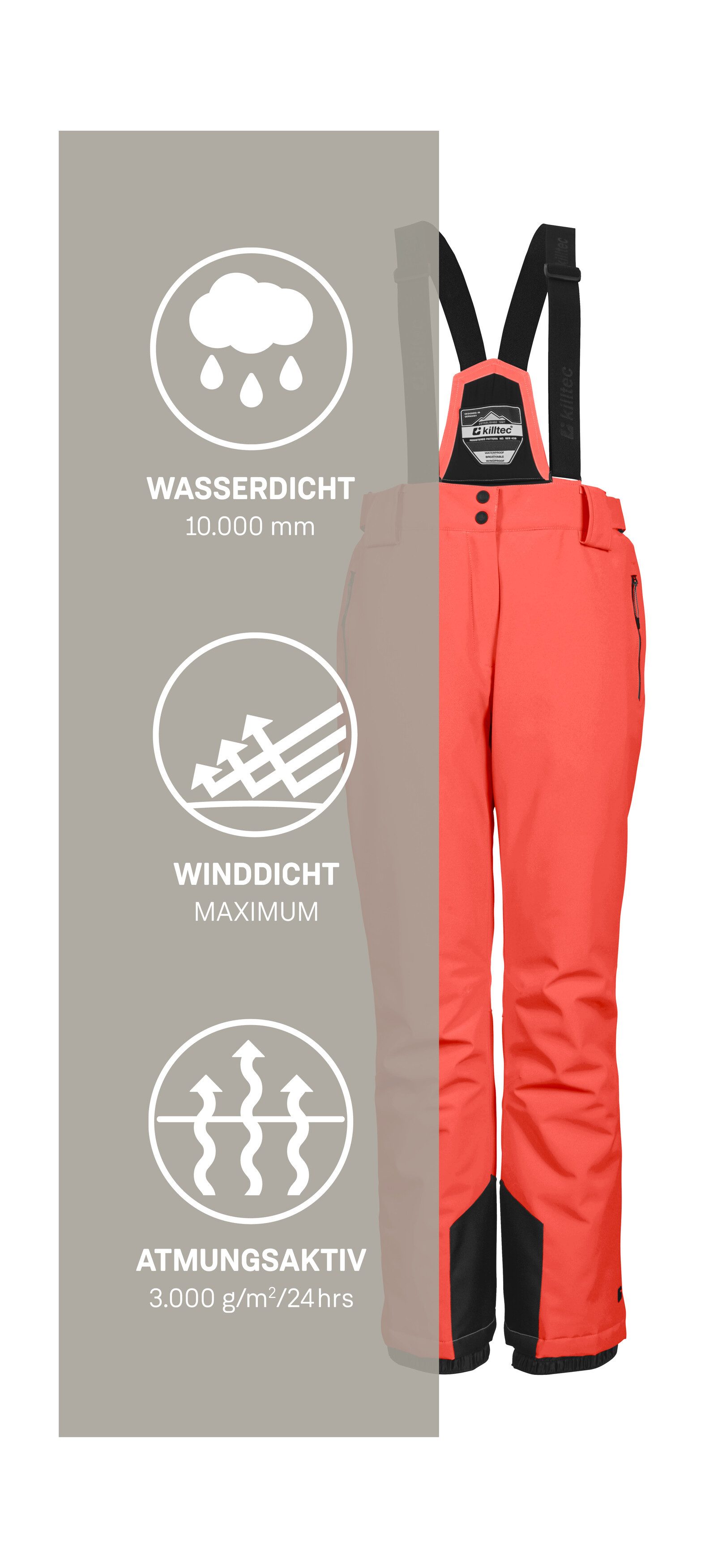 Killtec Skihose KSW 249 WMN SKI PNTS Wind- und wasserdicht, verstellbar, Teflon EcoElite™-Imprägnierung