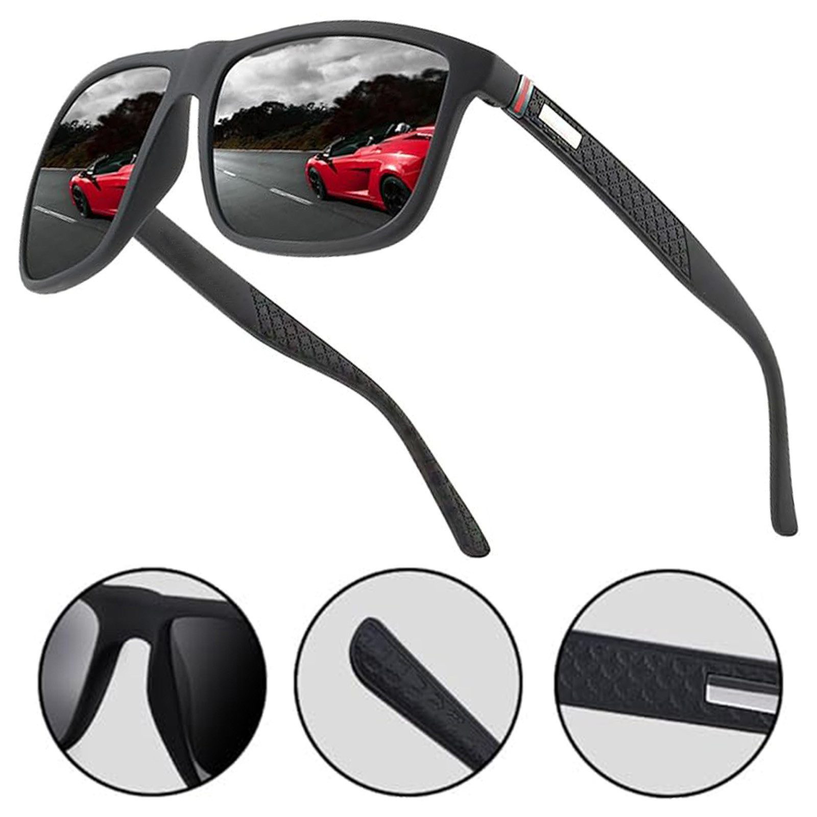 OKWISH Sonnenbrille 2Paar Polarisiert Sportbrille Herren Damen (UV400-Schutz, 2-St., Klassisch, HD-Pilotobjektive, Voller Blendschutz, Reisebrille) für Outdoor Camping Reisen Freizeit Laufen Radfahren usw