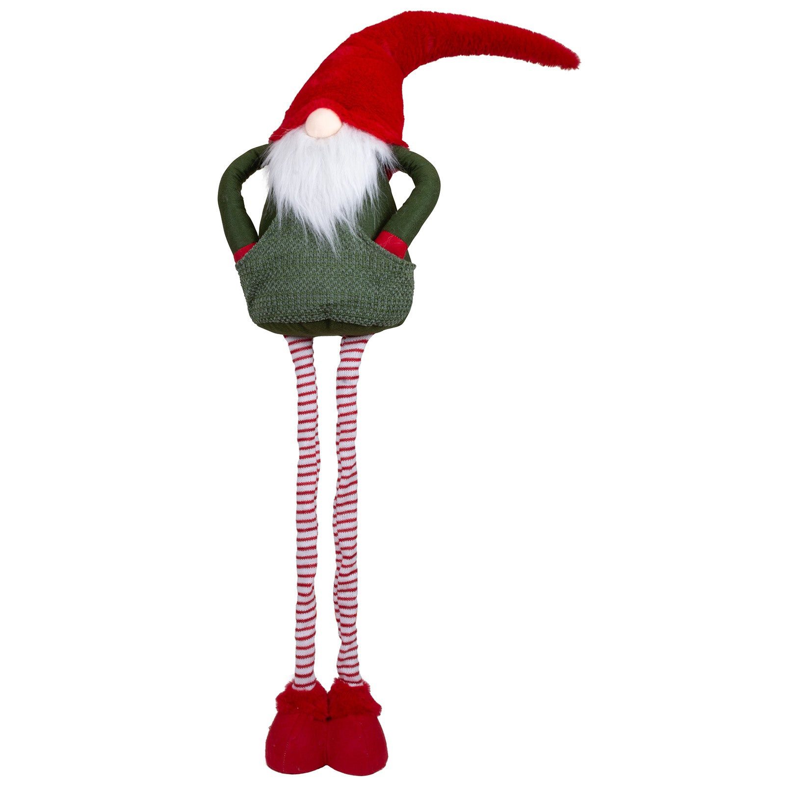 Christmas Paradise Бес XL Weihnachtsfigur 50-85 cm (90-125 cm) (Dekofigur, 1 St., Gnom), ausziehbare Teleskopbeine, rot-grün
