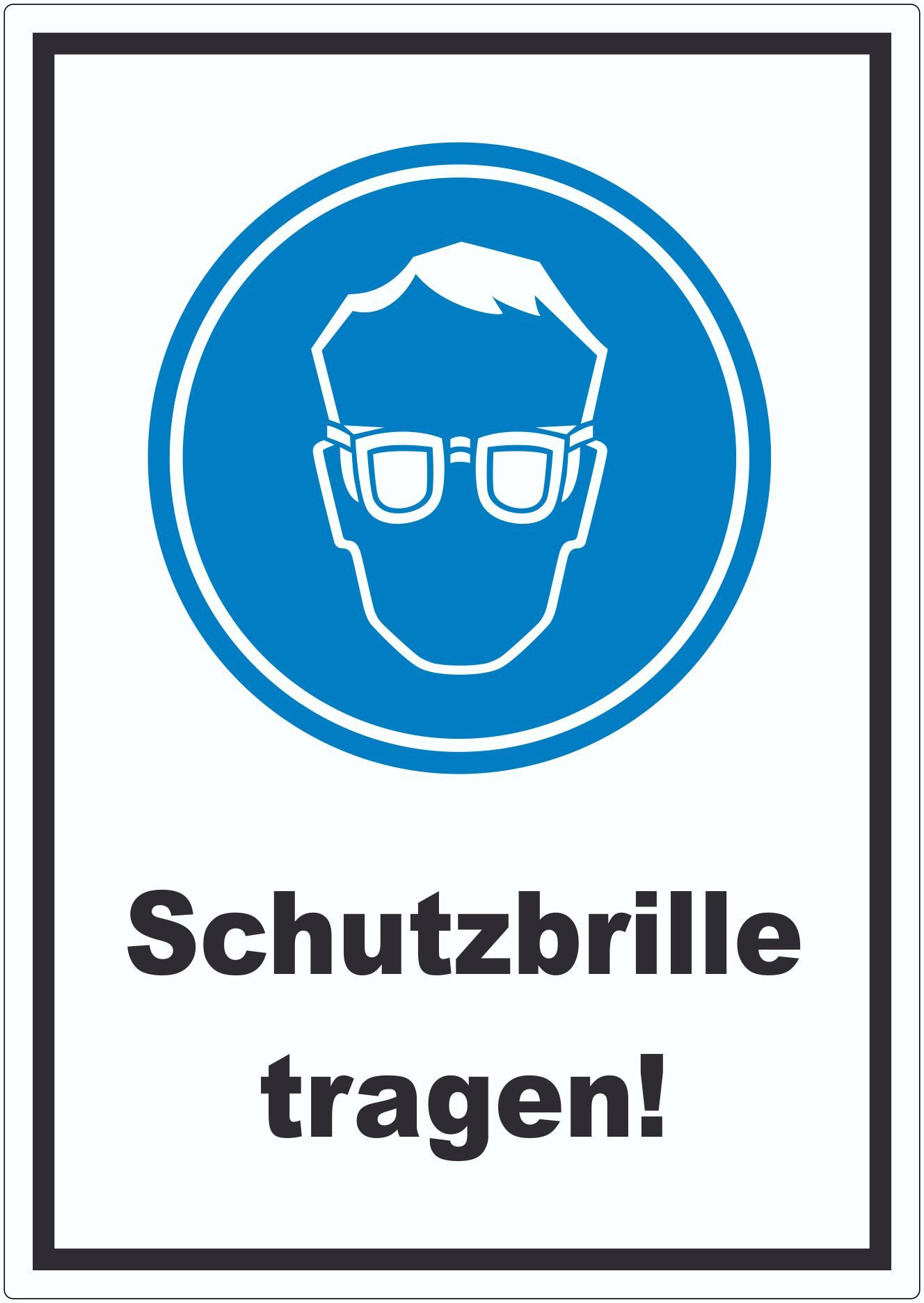 HB-Druck Aufkleber Schutzbrille tragen Aufkleber, wetterfest, UV-beständig, kratzfest