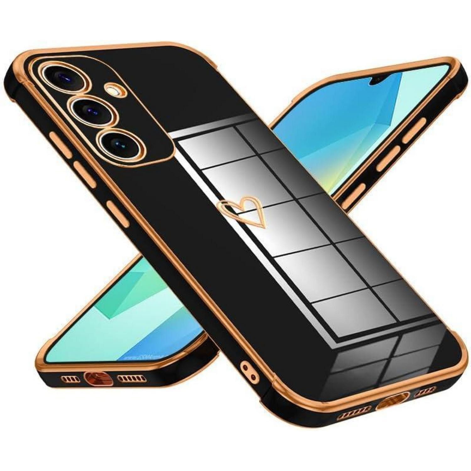 LuxusKollektion Handyhülle Handyhülle A16 5G Herz Muster TPU Silikon Samsung galaxy A16 Schwarz