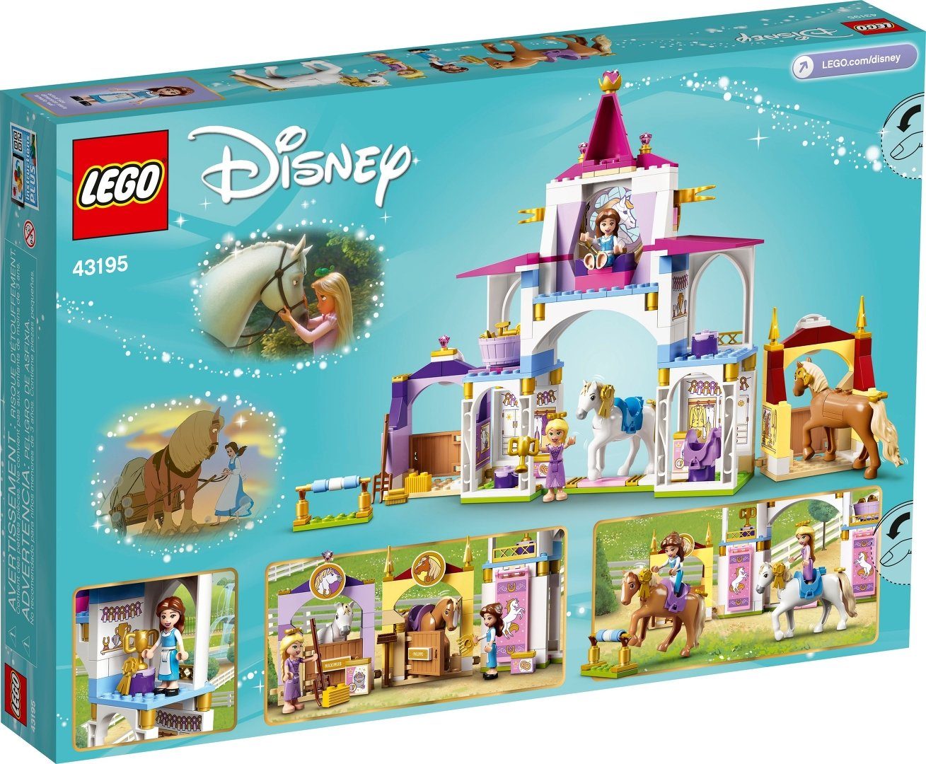 LEGO® LEGO® Disney™ 43195 Belles und Rapunzels königliche Ställe Konstruktionsspielsteine, (239 St)